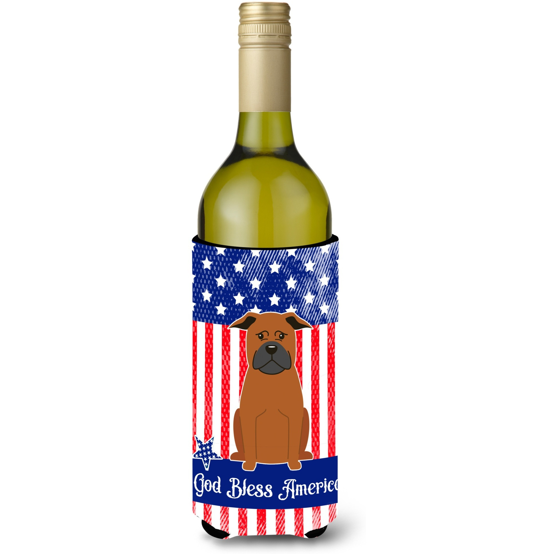 &quotCaroline's Treasures BB3106LITERK USA Chinese Chongqing Dog Wine Bottle Hugger cold-beverage-koozies, 750 ml, Multicolor"
