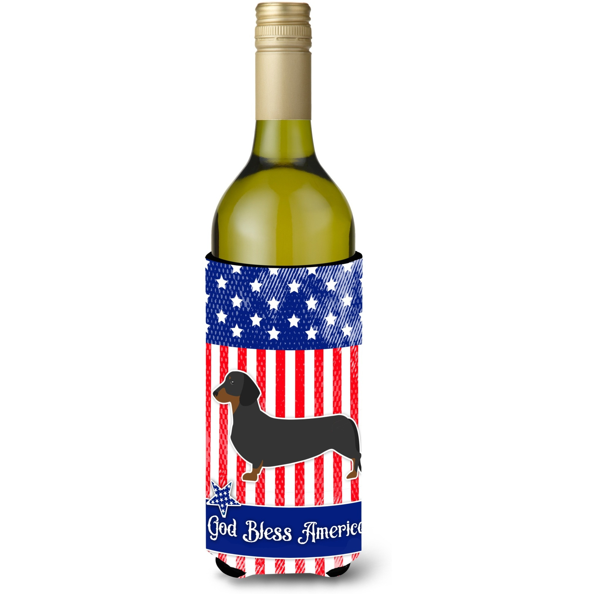 &quotCaroline's Treasures USA Patriotic Dachshund Wine Bottle Beverage Insulator Hugger, 750 ml, Multicolor"