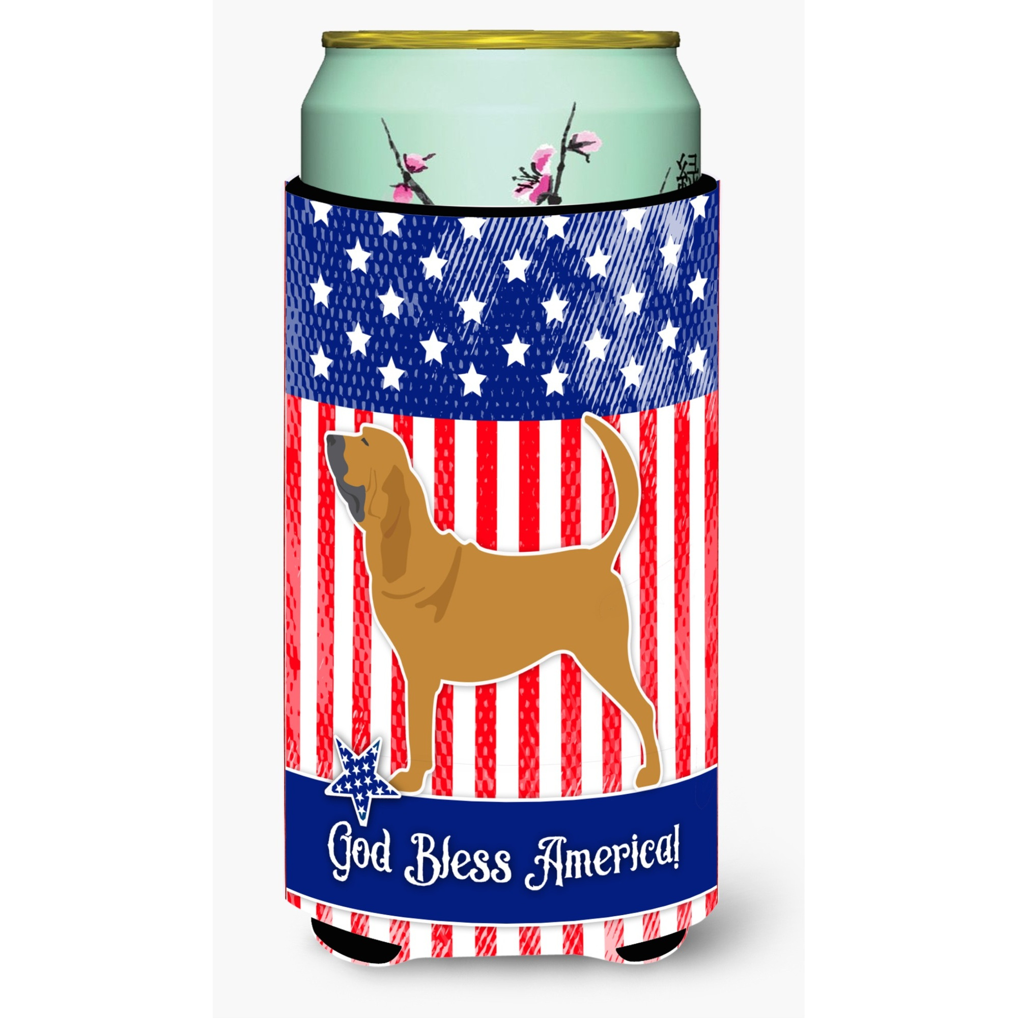 &quotCaroline's Treasures USA Patriotic Bloodhound Tall Boy Beverage Insulator Hugger, Multicolor"