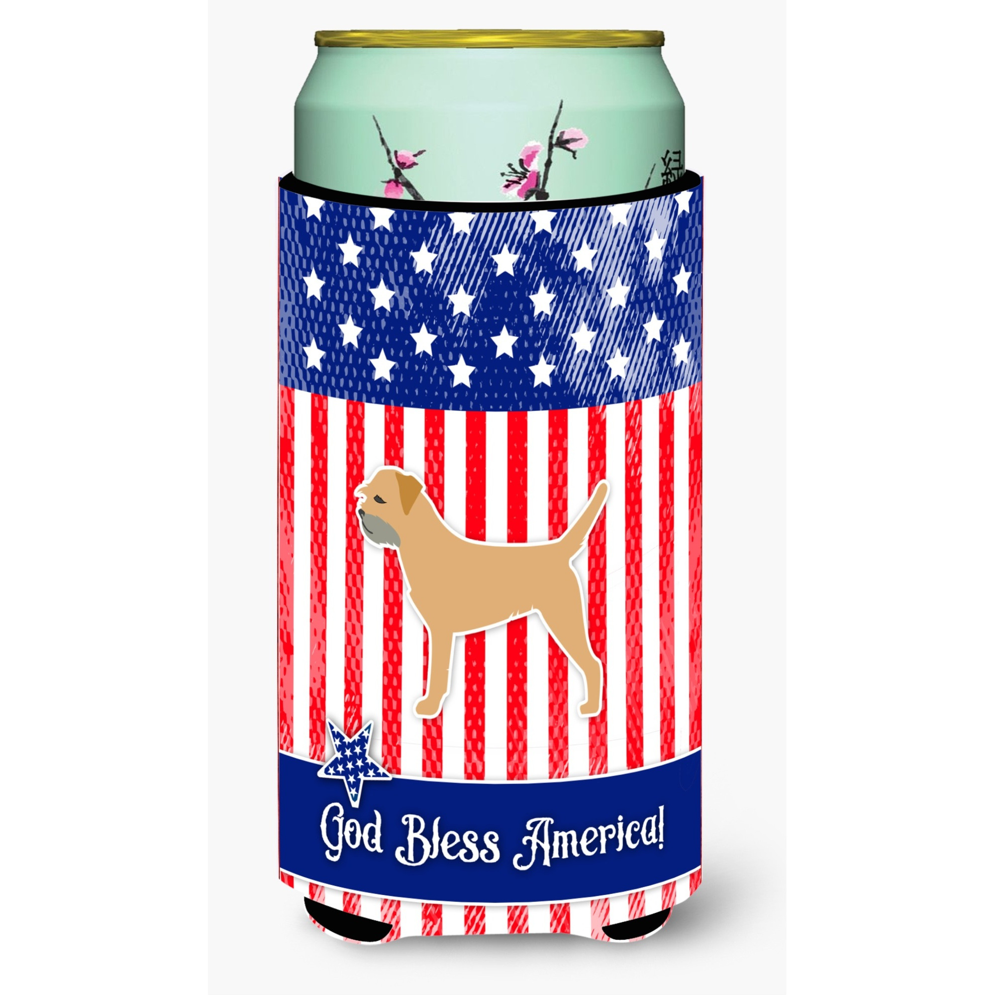 &quotCaroline's Treasures USA Patriotic Border Terrier Tall Boy Beverage Insulator Hugger, Multicolor"