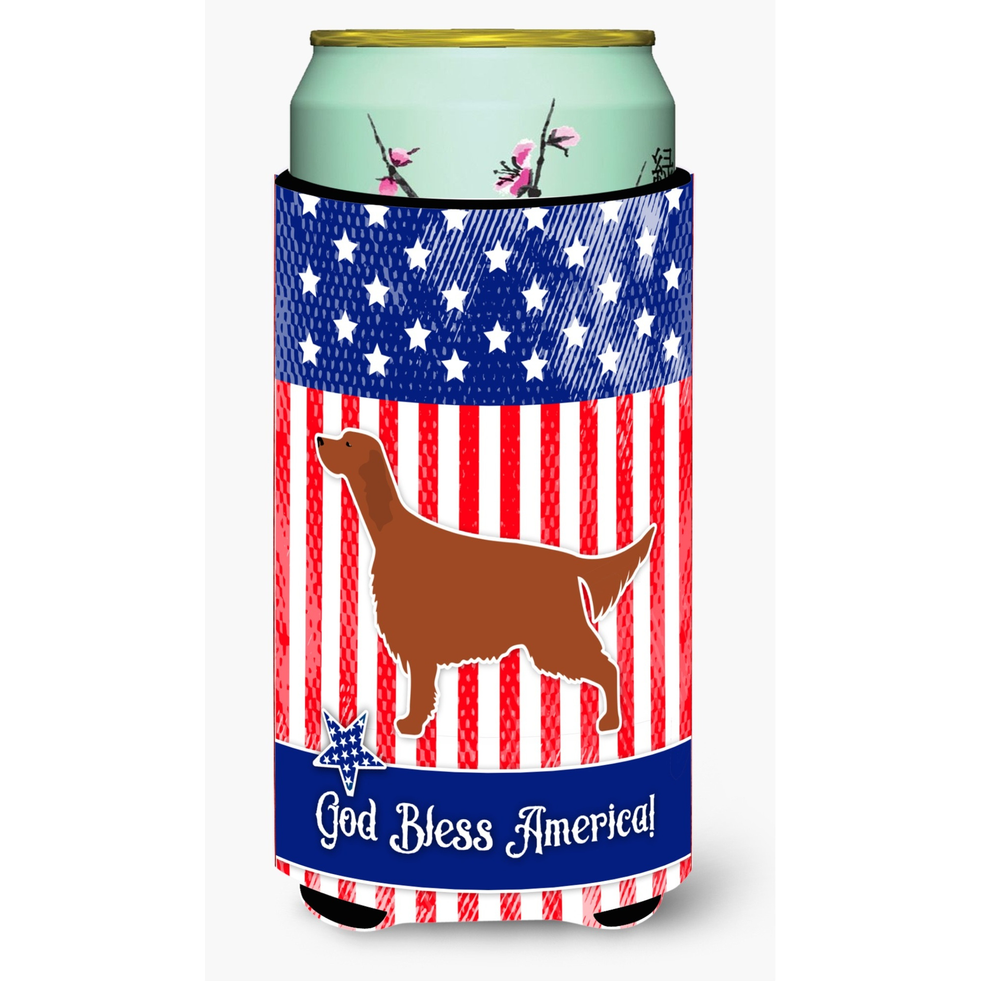 &quotCaroline's Treasures Iusa Patriotic Rish Setter Tall Boy Beverage Insulator Hugger, Multicolor"