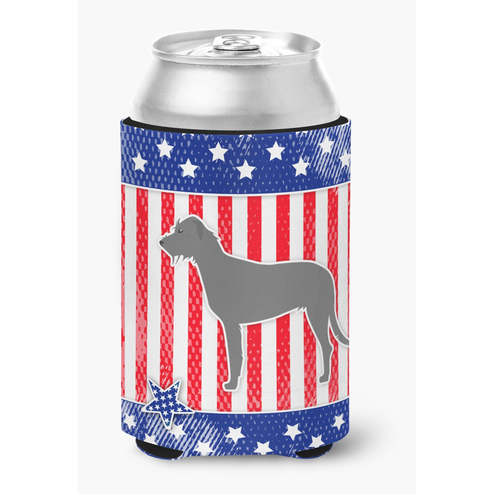 &quotCaroline's Treasures USA Patriotic Irish Wolfhound Can or Bottle Hugger BB3303CC, Can Hugger, Multicolor"
