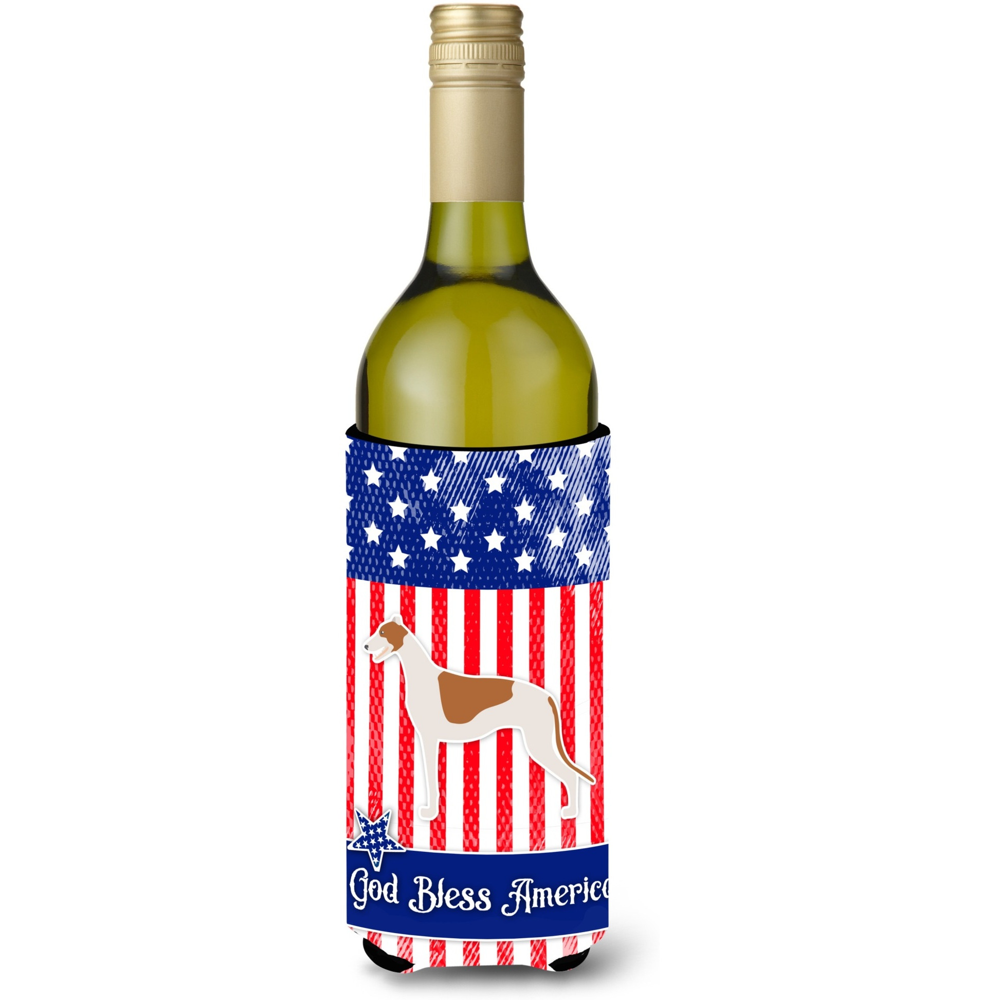 &quotCaroline's Treasures USA Patriotic Greyhound Wine Bottle Beverage Insulator Hugger, 750 ml, Multicolor"