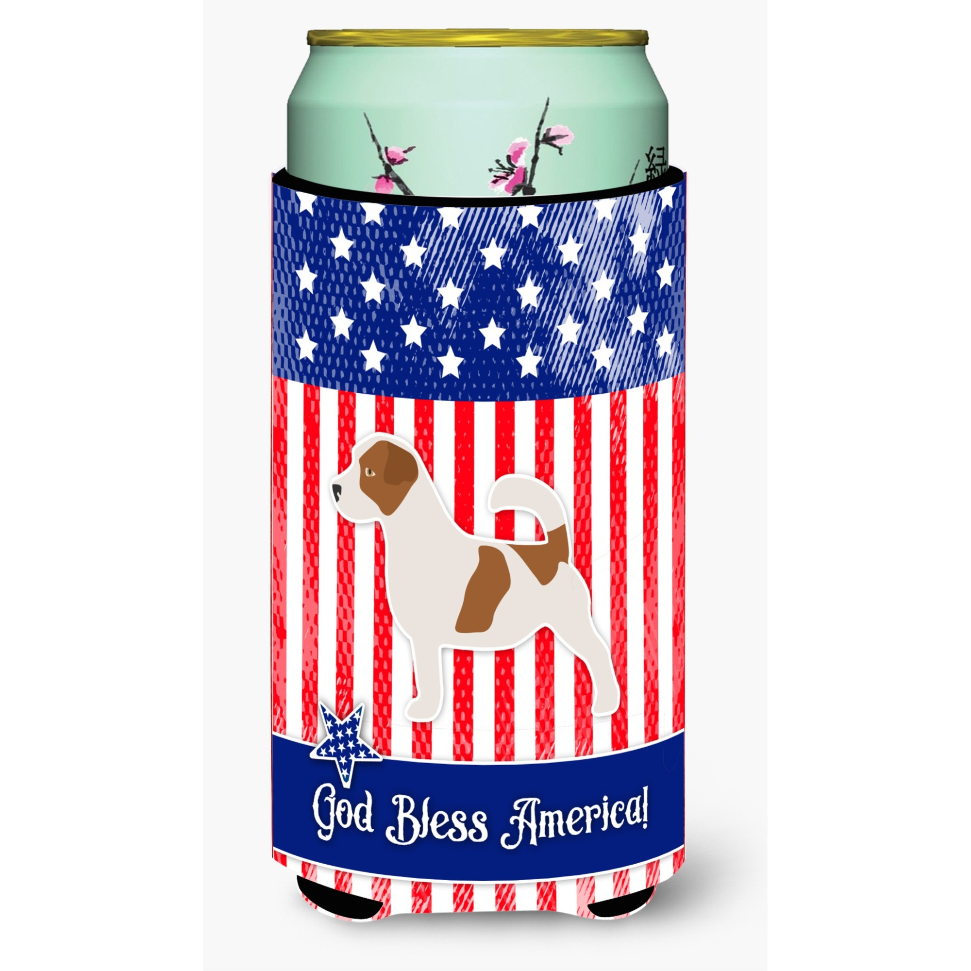 &quotCaroline's Treasures USA Patriotic Jack Russell Terrier Beverage Insulator Hugger, Tall Boy, Multicolor"