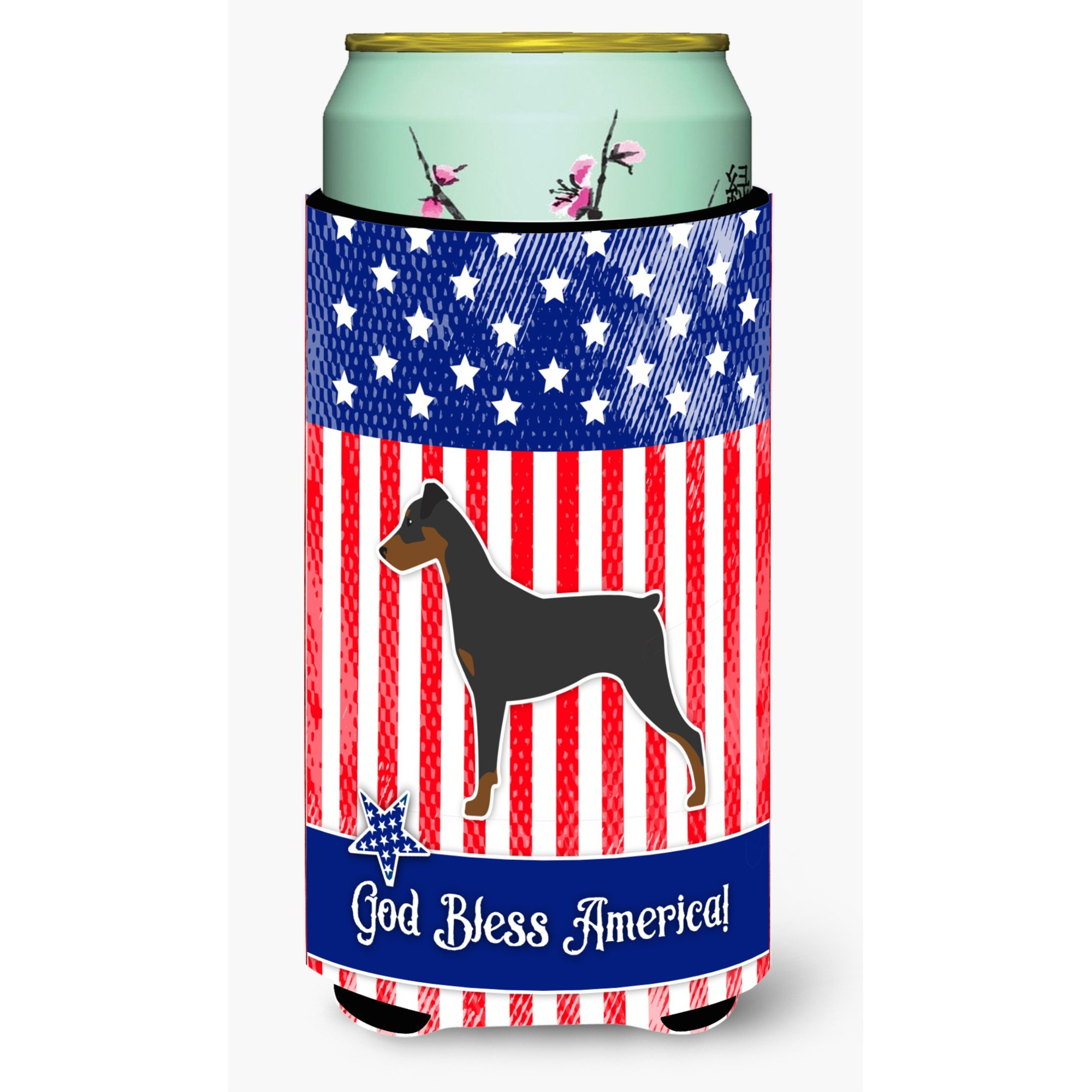 &quotCaroline's Treasures USA Patriotic German Pinscher Beverage Insulator Hugger, Tall Boy, Multicolor"