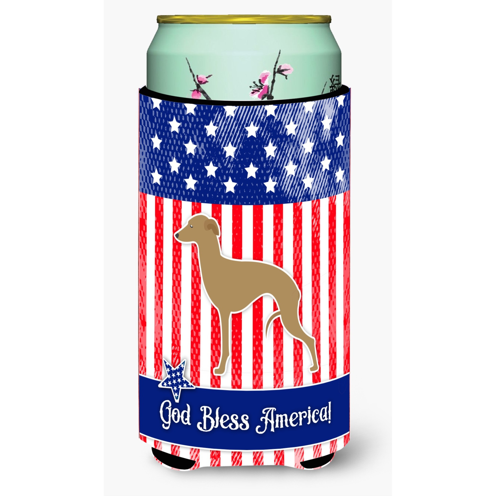 &quotCaroline's Treasures USA Patriotic Italian Greyhound Beverage Insulator Hugger, Tall Boy, Multicolor"