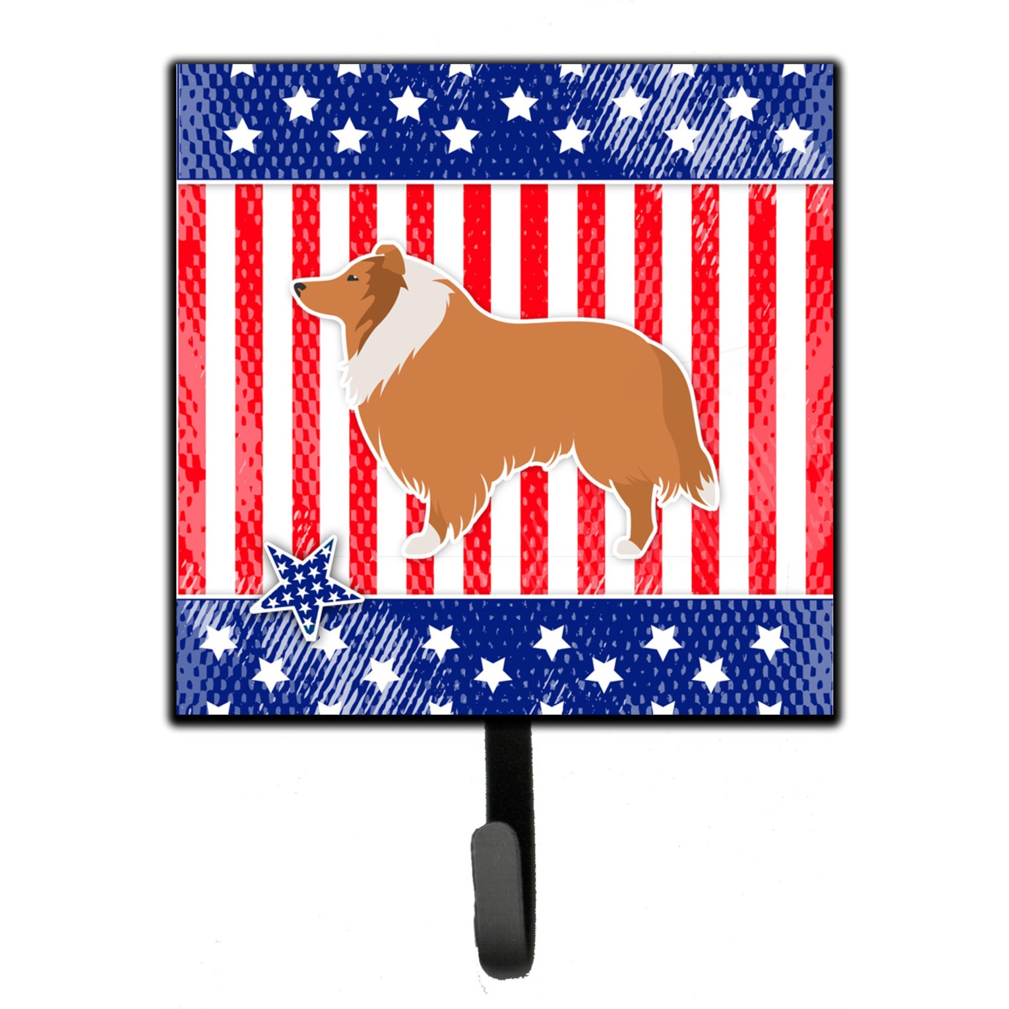 &quotCaroline's Treasures USA Patriotic Collie Leash or Key Holder BB3316SH4, Small, Multicolor"