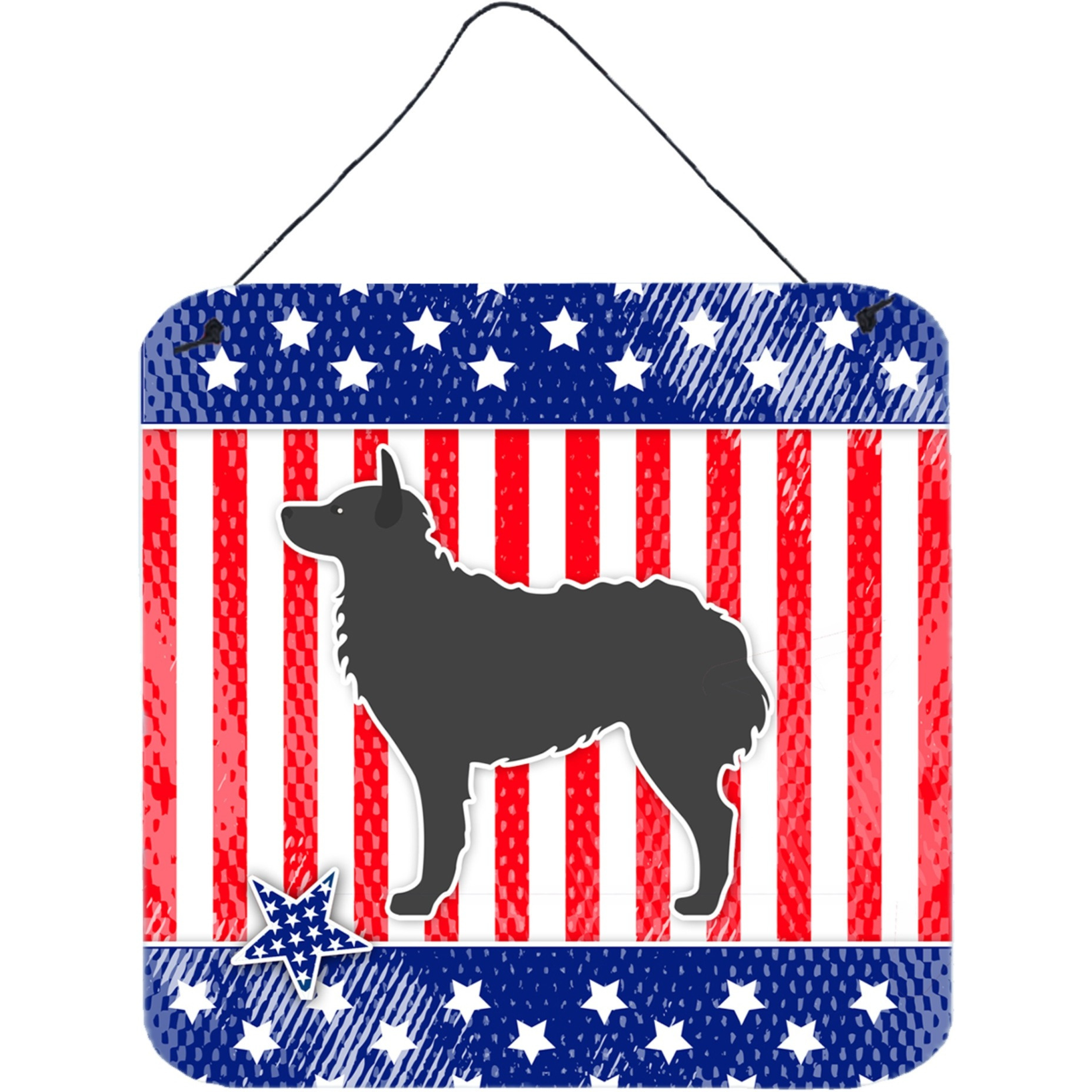 &quotCaroline's Treasures USA Patriotic Croatian Sheepdog Wall or Door Hanging Prints BB3321DS66, 6"" x 6"", Multicolor"