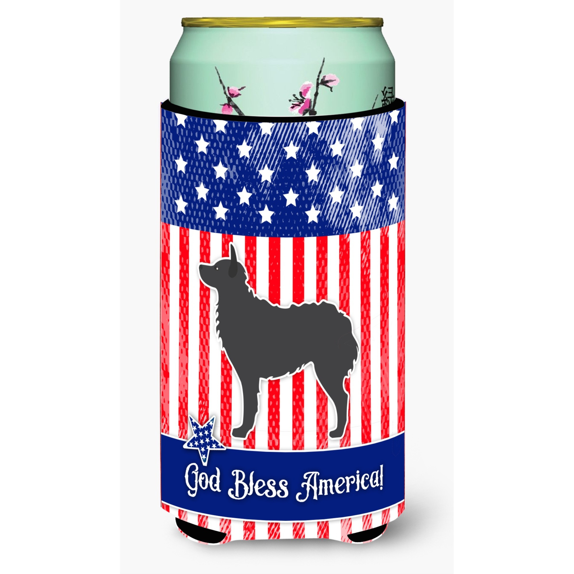 &quotCaroline's Treasures USA Patriotic Croatian Sheepdog Beverage Insulator Hugger, Tall Boy, Multicolor"