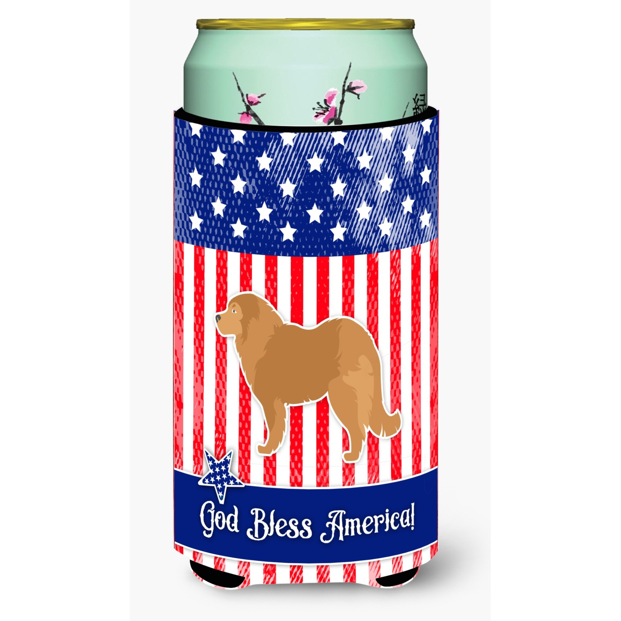&quotCaroline's Treasures USA Patriotic Caucasian Shepherd Dog Beverage Insulator Hugger, Tall Boy, Multicolor"