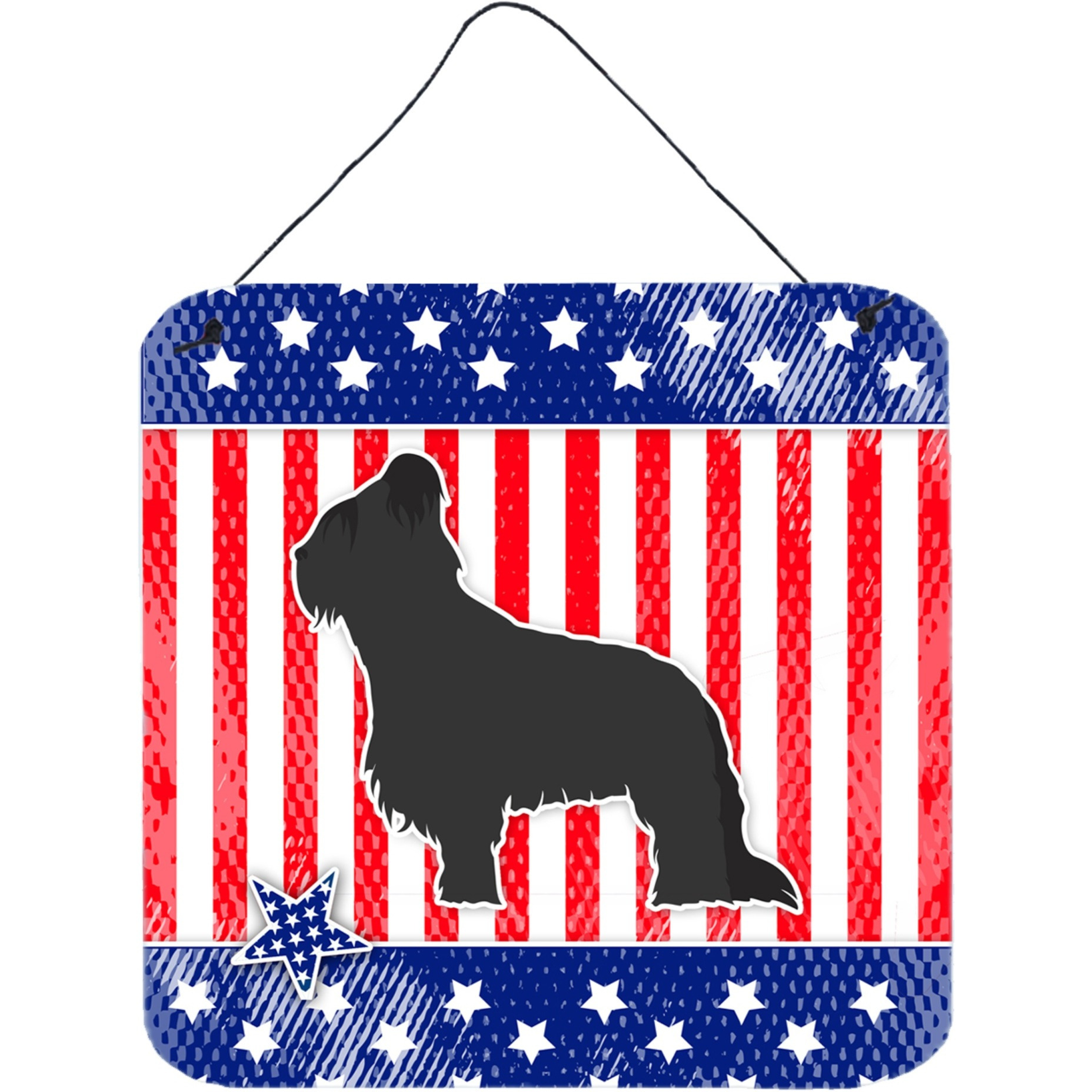 &quotCaroline's Treasures USA Patriotic Briard Wall or Door Hanging Prints BB3326DS66, 6"" x 6"", Multicolor"