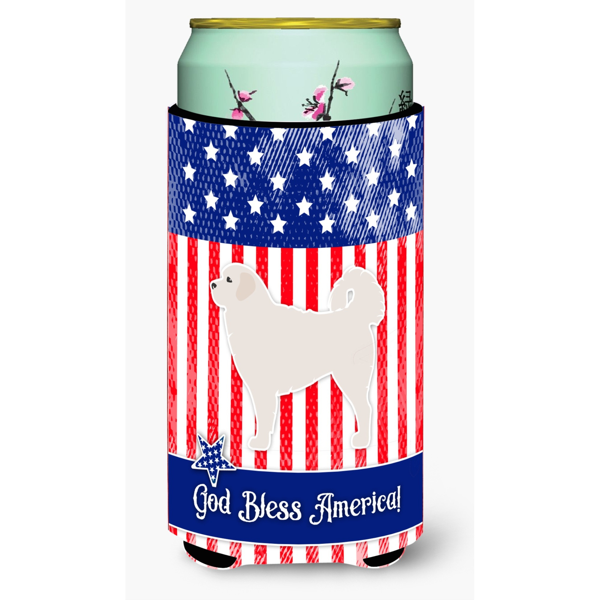 &quotCaroline's Treasures USA Patriotic Polish Tetra Sheepdog Beverage Insulator Hugger, Tall Boy, Multicolor"
