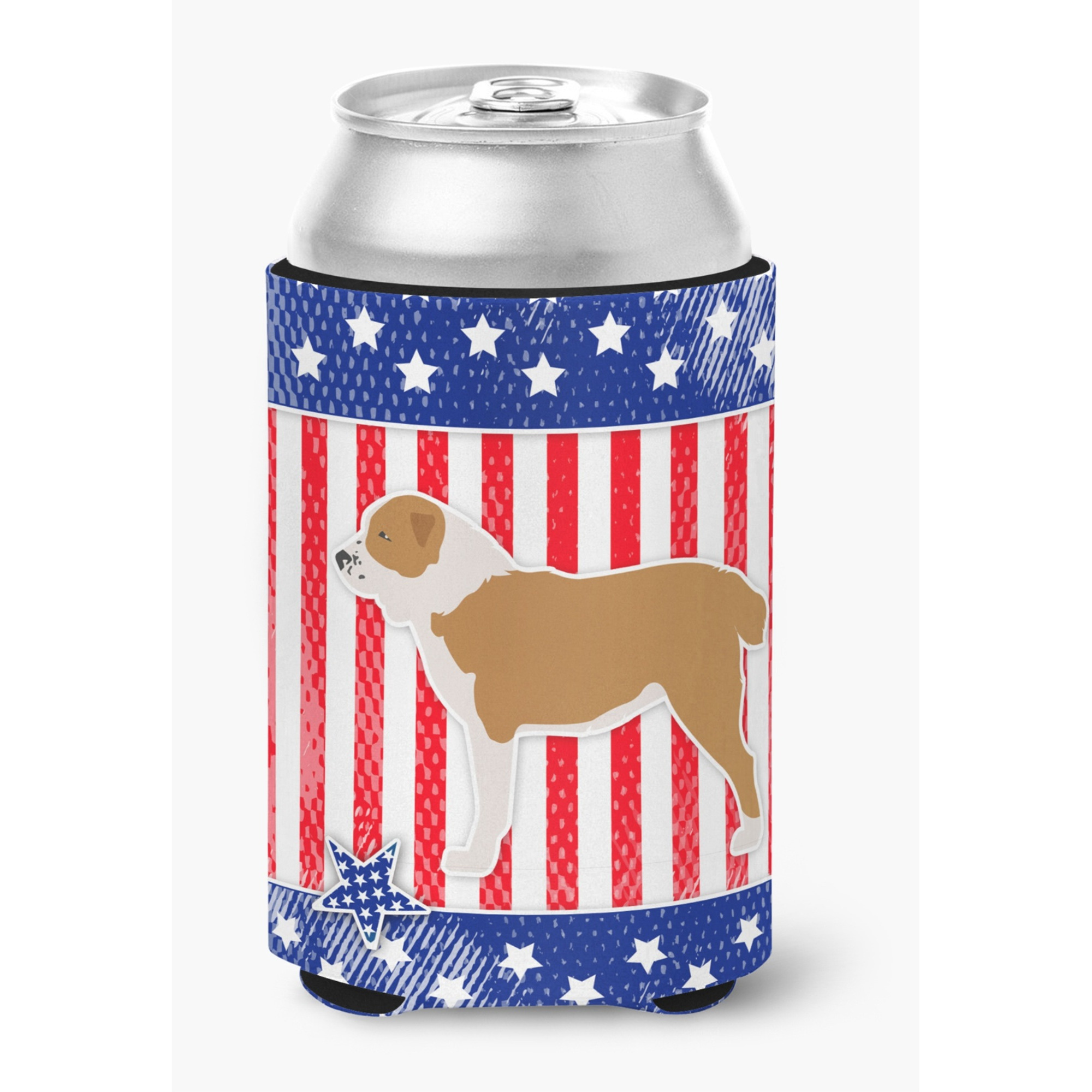 &quotCaroline's Treasures USA Patriotic Central Asian Shepherd Dog Can or Bottle Hugger BB3328CC, Can Hugger, Multicolor"