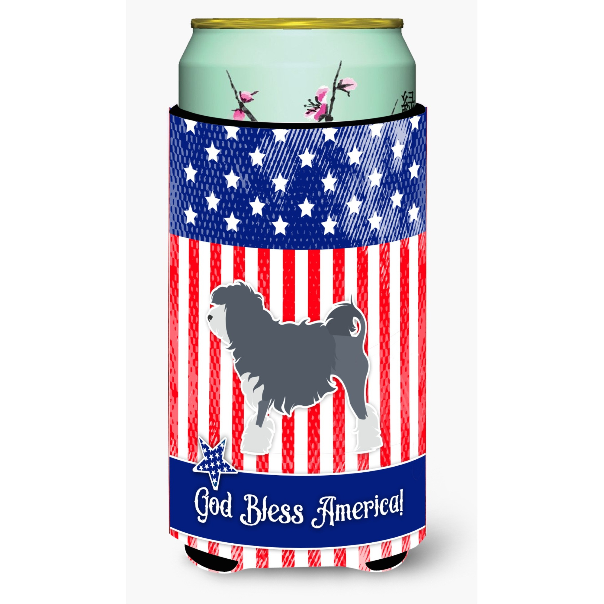 &quotCaroline's Treasures USA Patriotic Lowchen Beverage Insulator Hugger, Tall Boy, Multicolor"