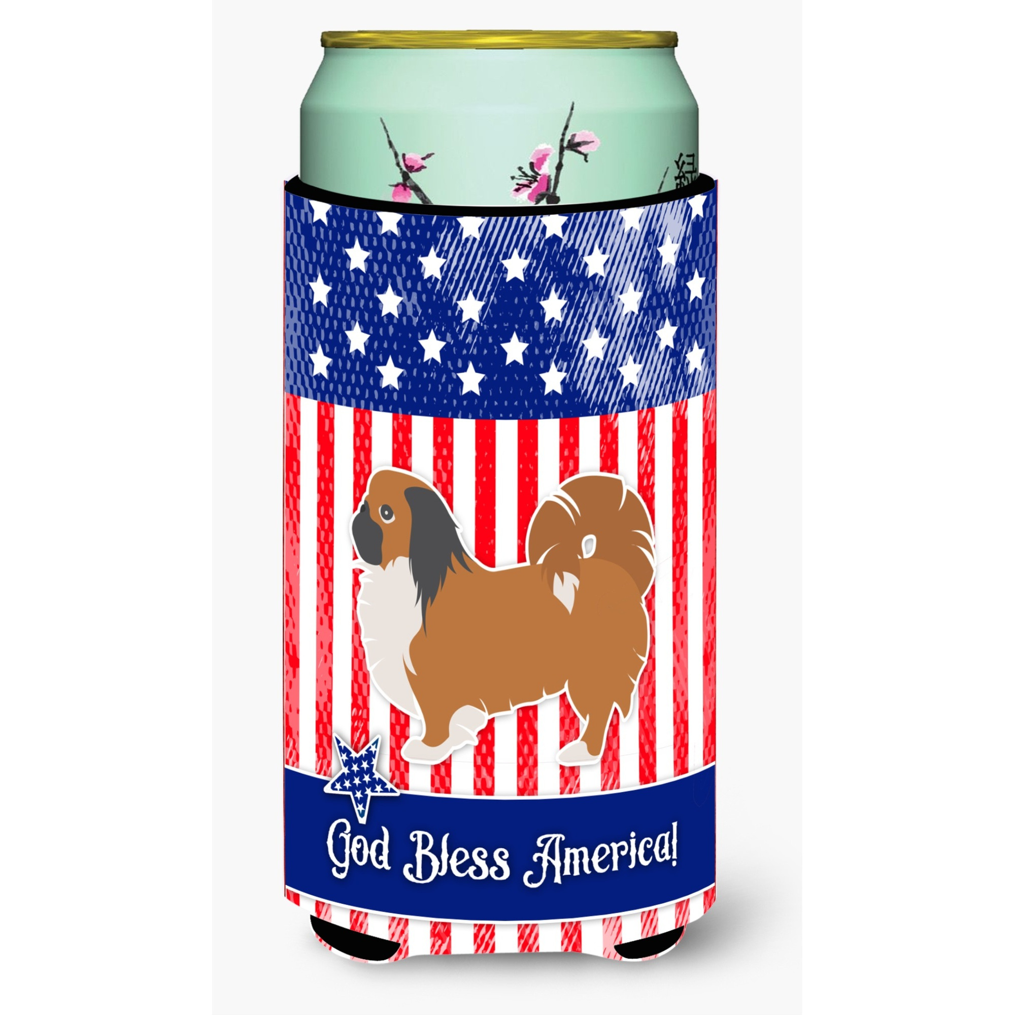 &quotCaroline's Treasures USA Patriotic Pekingese Beverage Insulator Hugger, Tall Boy, Multicolor"