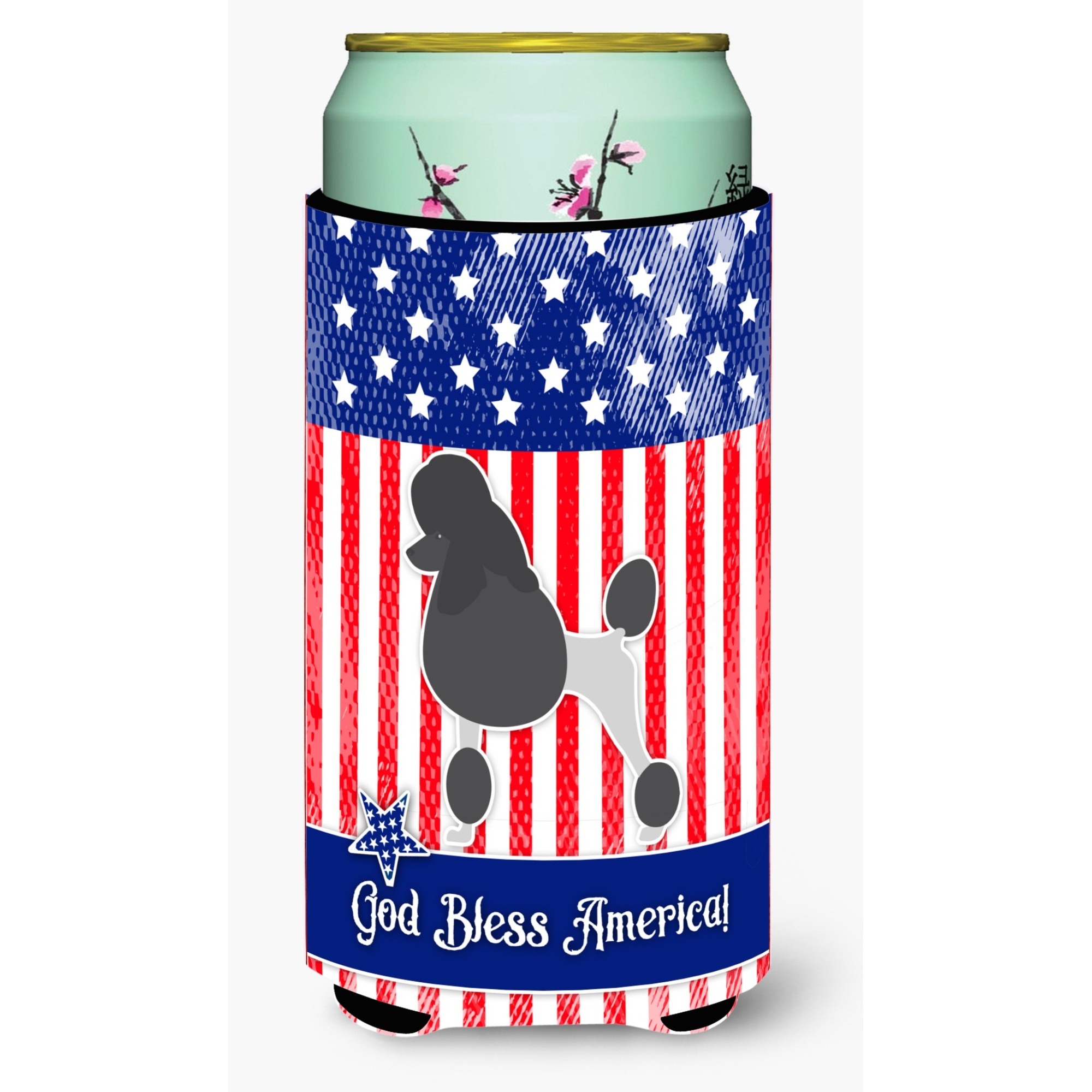 &quotCaroline's Treasures USA Patriotic Poodle Beverage Insulator Hugger, Tall Boy, Multicolor"