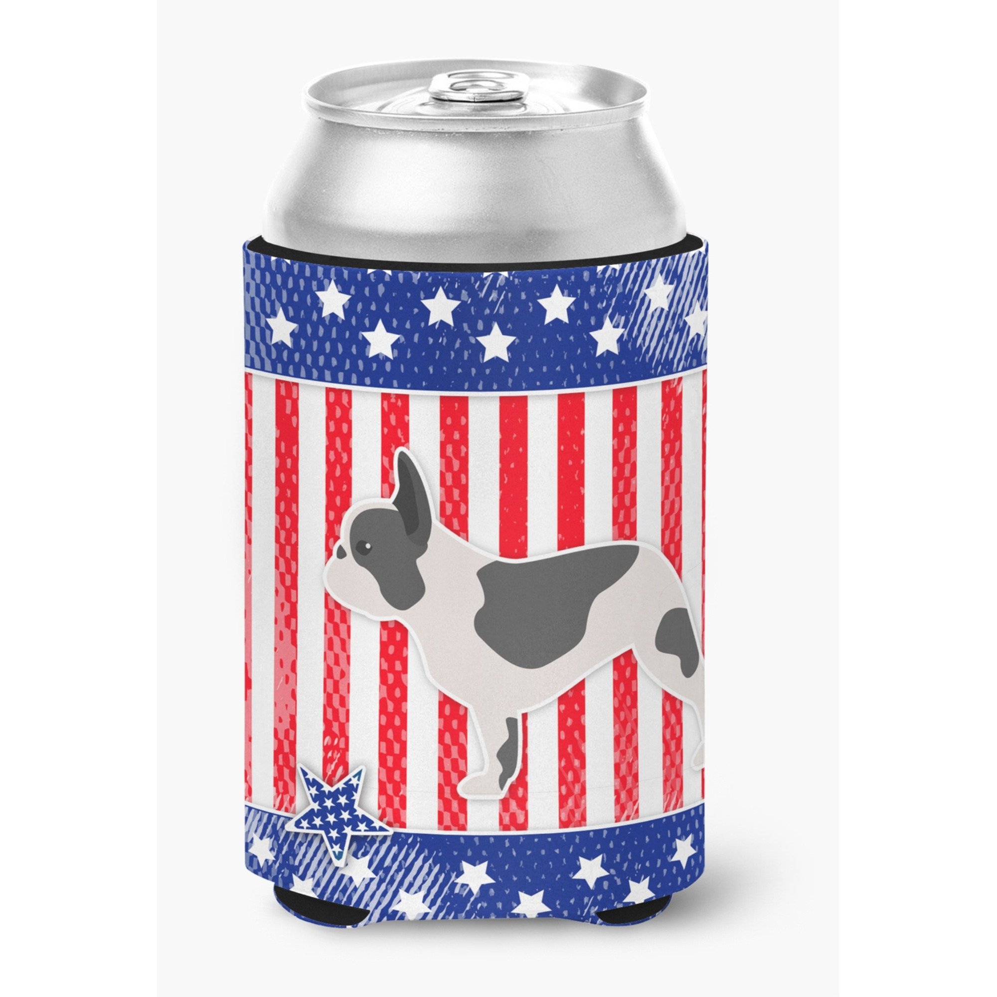 &quotCaroline's Treasures USA Patriotic French Bulldog Can or Bottle Hugger BB3341CC, Can Hugger, Multicolor"
