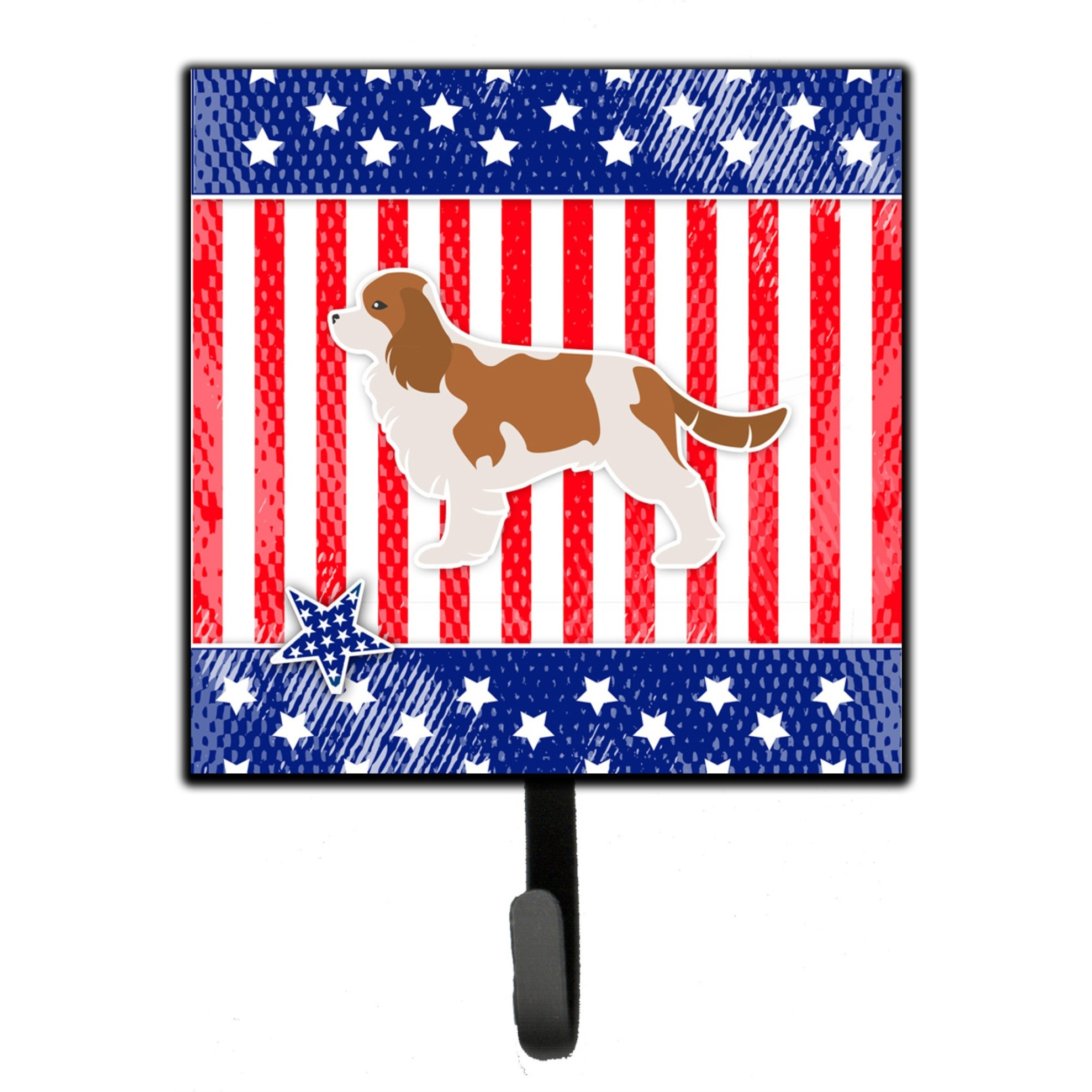 &quotCaroline's Treasures USA Patriotic Cavalier King Charles Spaniel Leash or Key Holder BB3349SH4, Small, Multicolor"