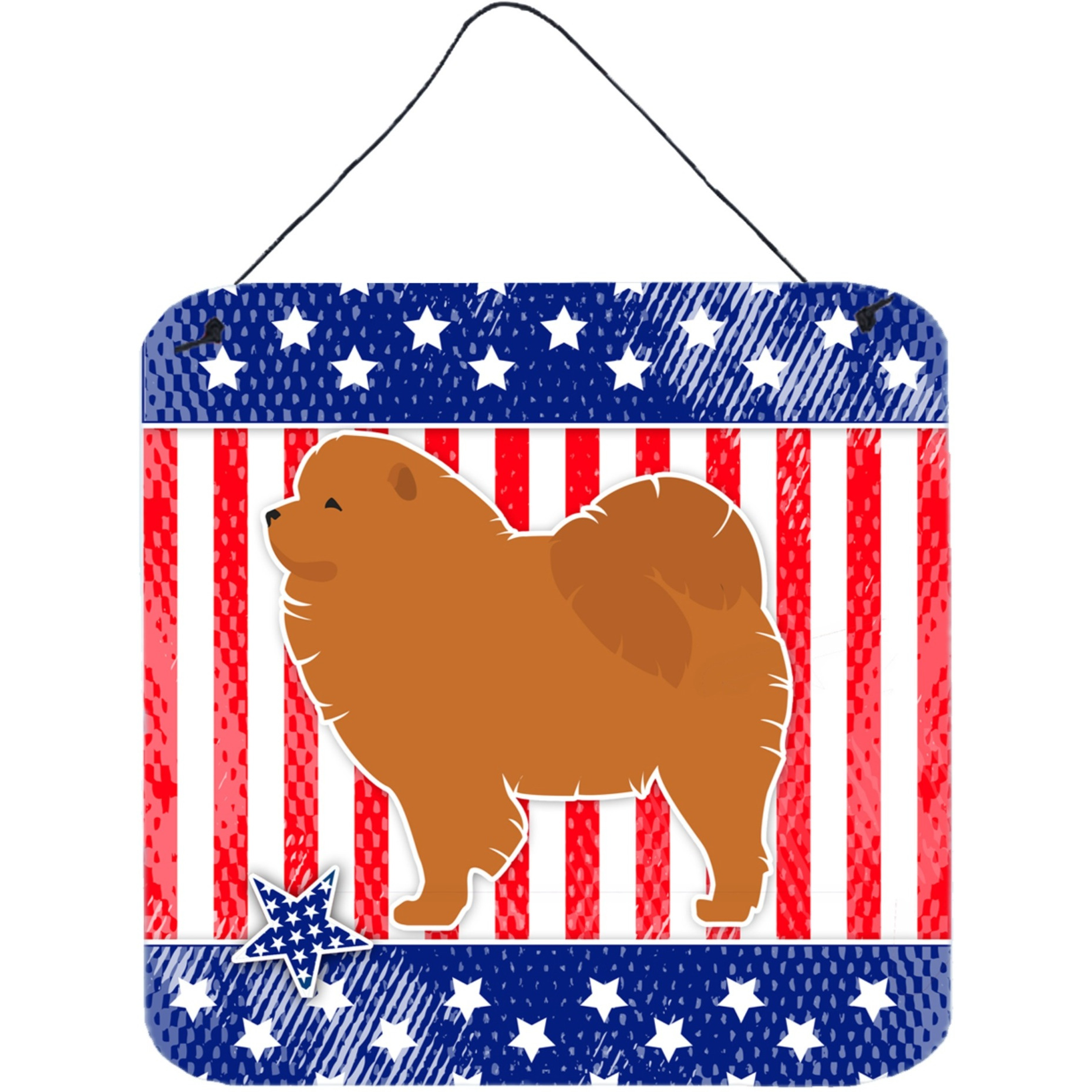 &quotCaroline's Treasures USA Patriotic Chow Wall or Door Hanging Prints BB3351DS66, 6"" x 6"", Multicolor"