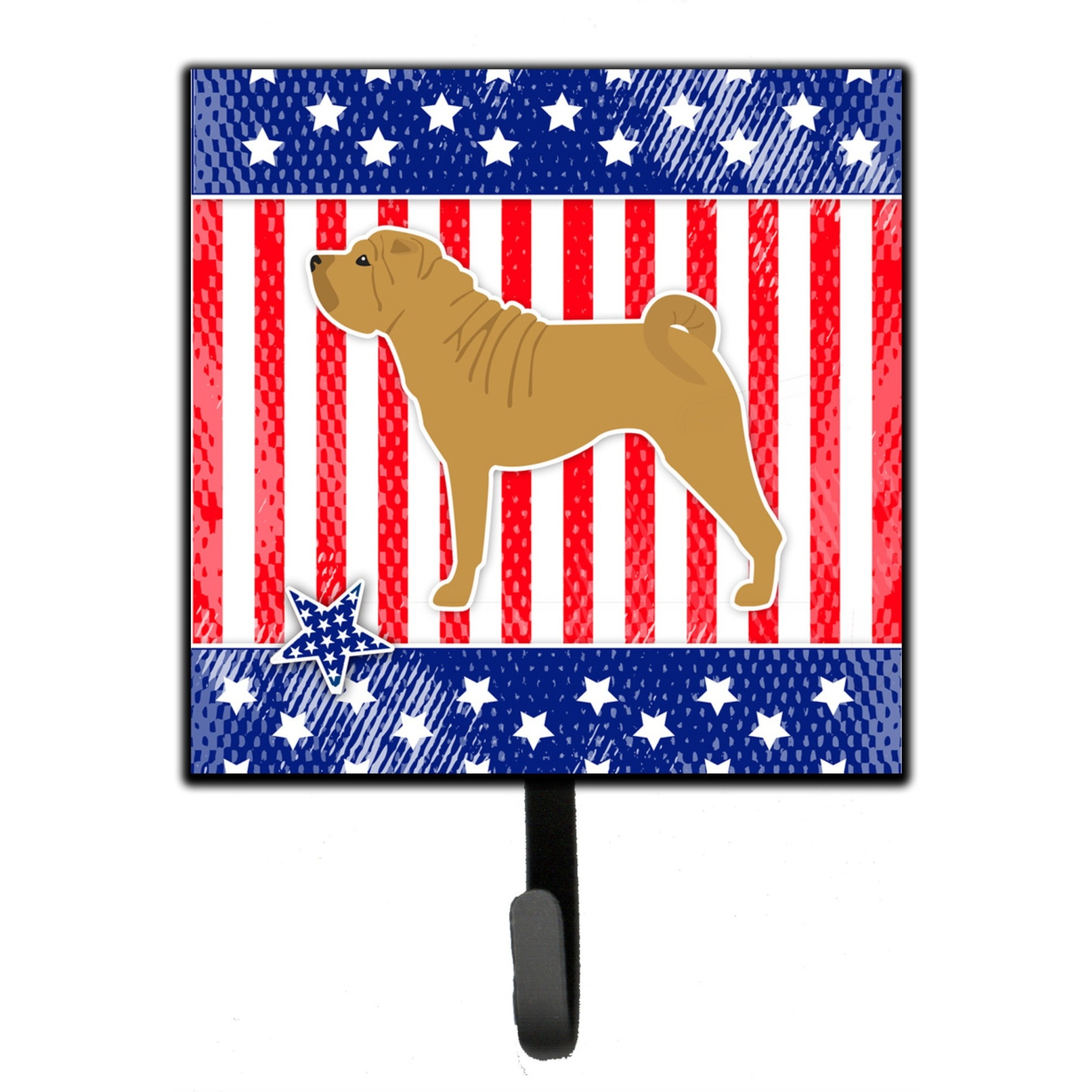 &quotCaroline's Treasures USA Patriotic Shar Pei Leash or Key Holder BB3352SH4, Small, Multicolor"
