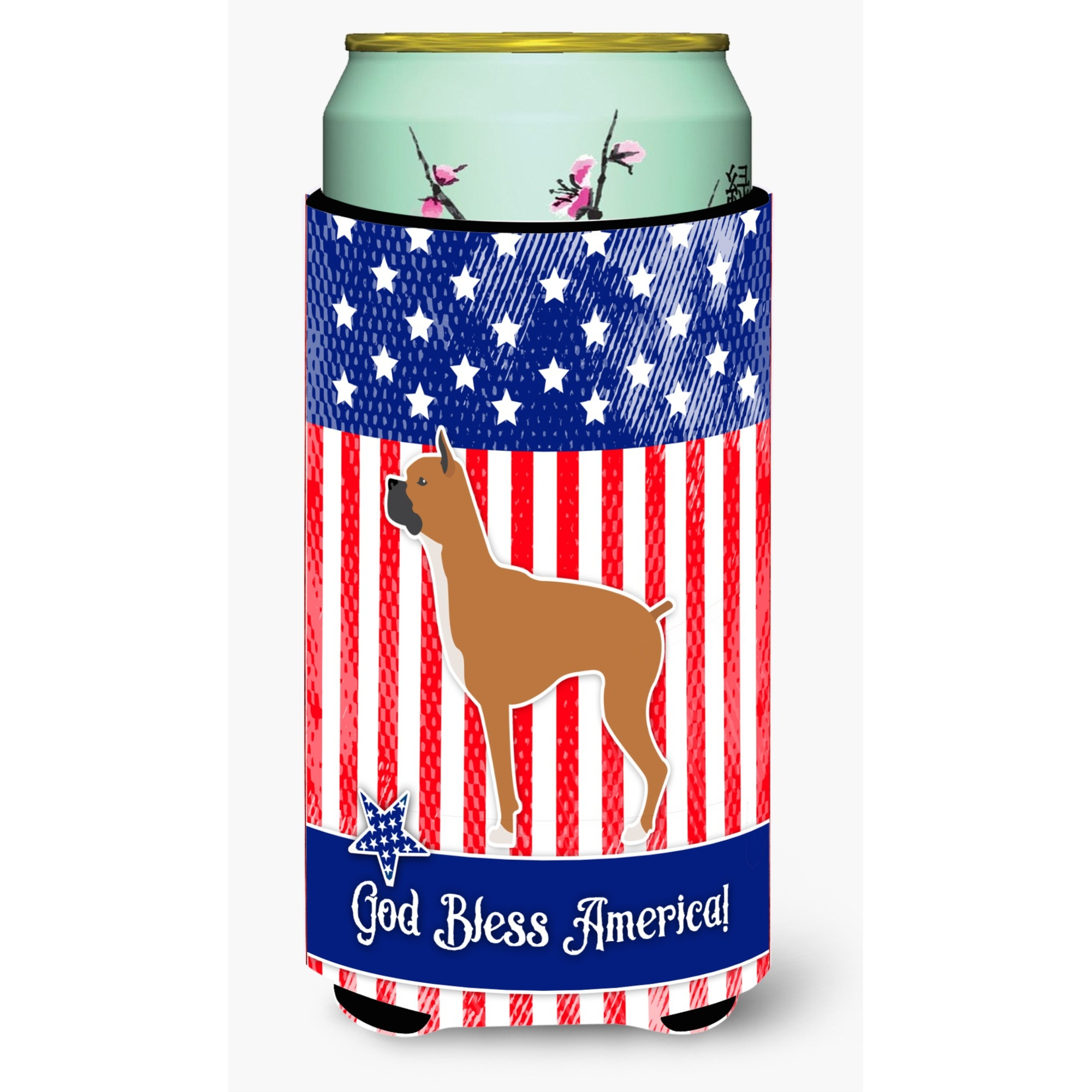 &quotCaroline's Treasures USA Patriotic Boxer Beverage Insulator Hugger, Tall Boy, Multicolor"