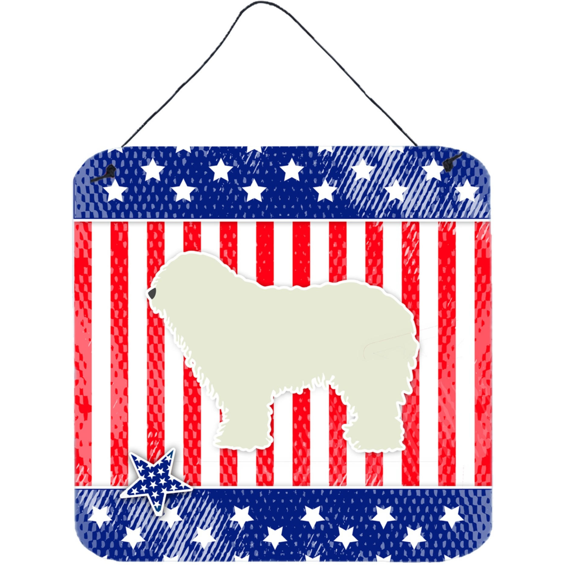 &quotCaroline's Treasures USA Patriotic Komondor Wall or Door Hanging Prints BB3355DS66, 6"" x 6"", Multicolor"