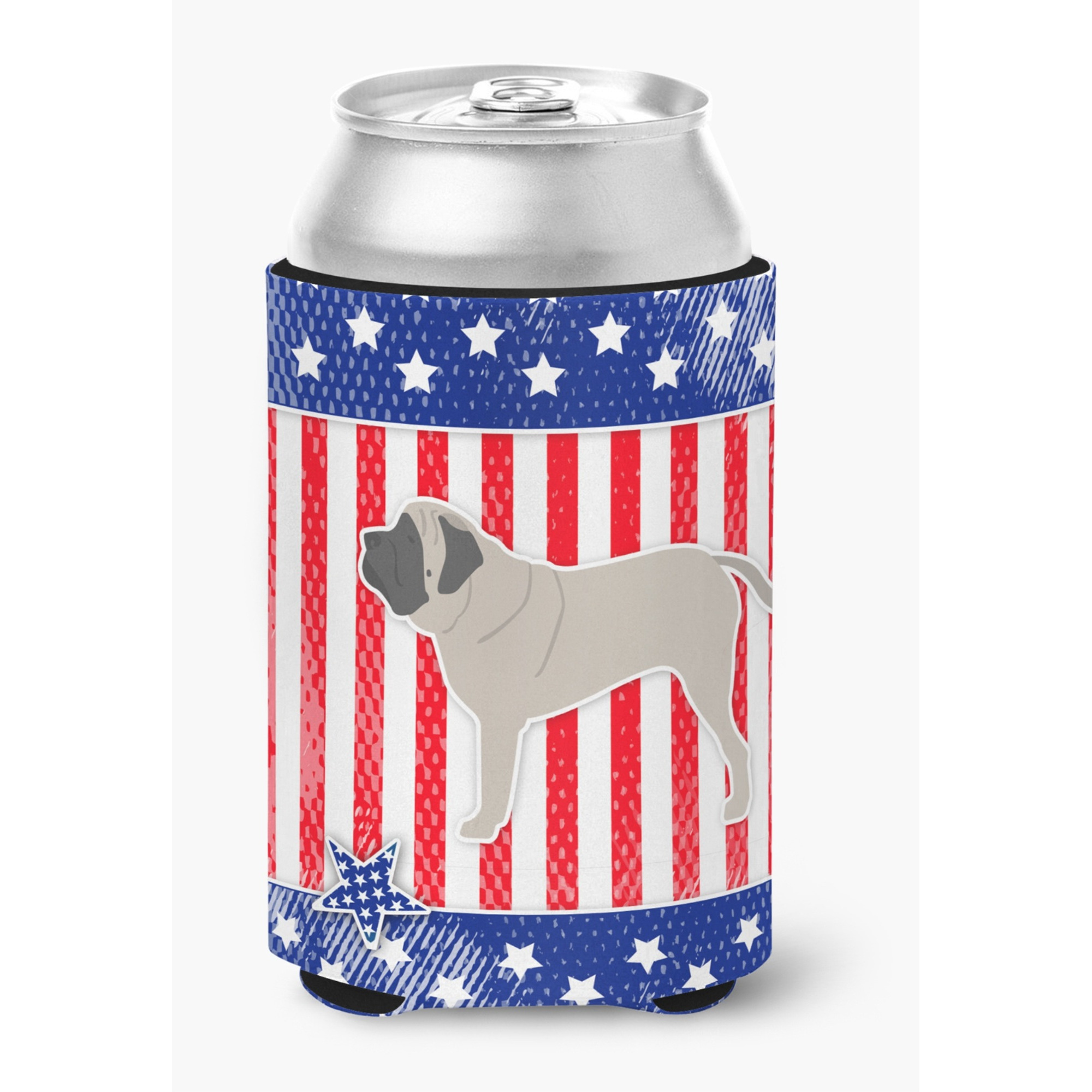 &quotCaroline's Treasures USA Patriotic English Mastiff Can or Bottle Hugger BB3356CC, Can Hugger, Multicolor"