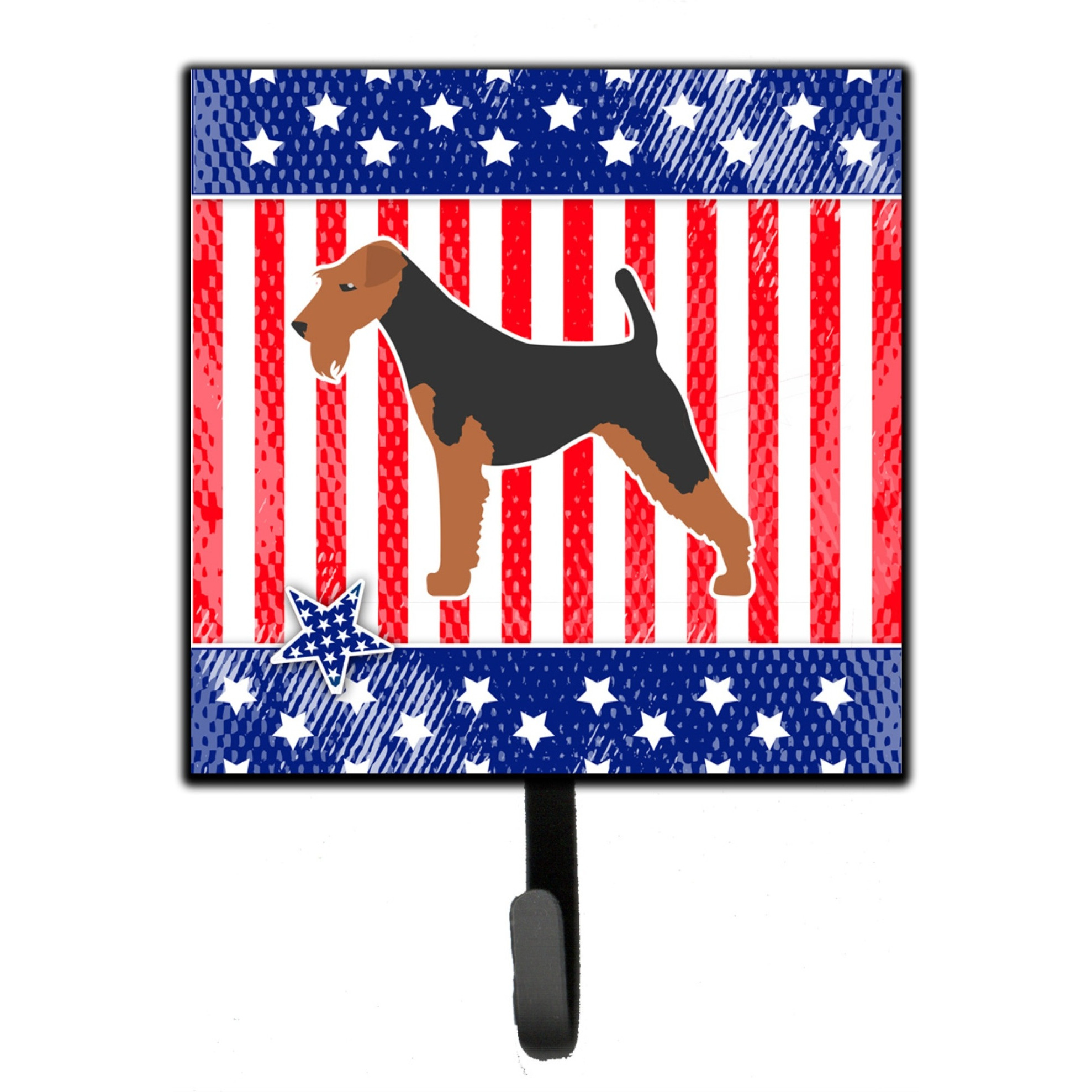 &quotCaroline's Treasures USA Patriotic Airedale Terrier Leash or Key Holder BB3357SH4, Small, Multicolor"