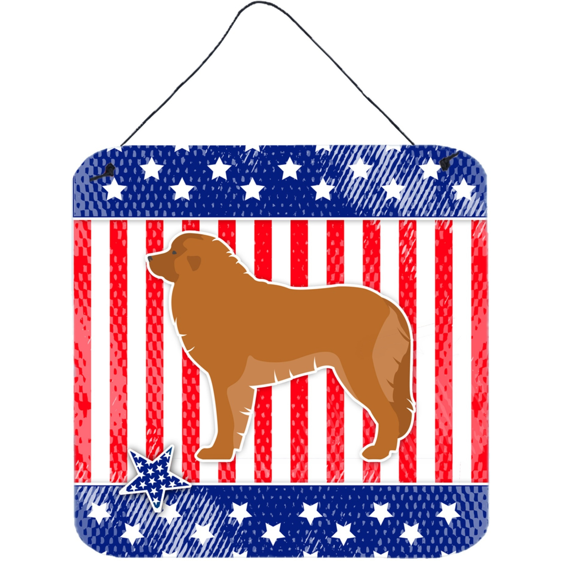 &quotCaroline's Treasures USA Patriotic Leonberger Wall or Door Hanging Prints BB3358DS66, 6"" x 6"", Multicolor"