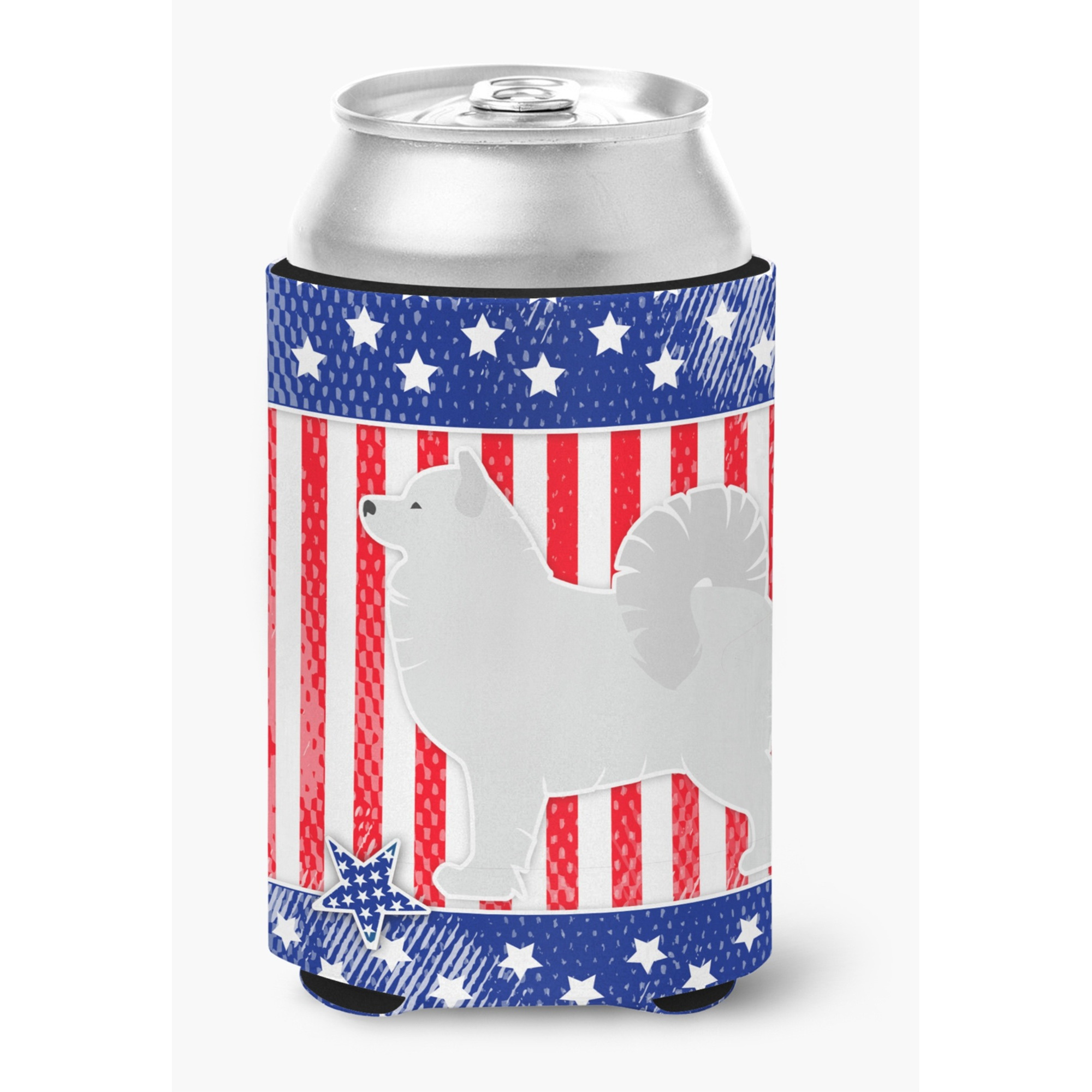 &quotCaroline's Treasures USA Patriotic Samoyed Can or Bottle Hugger BB3359CC, Can Hugger, Multicolor"