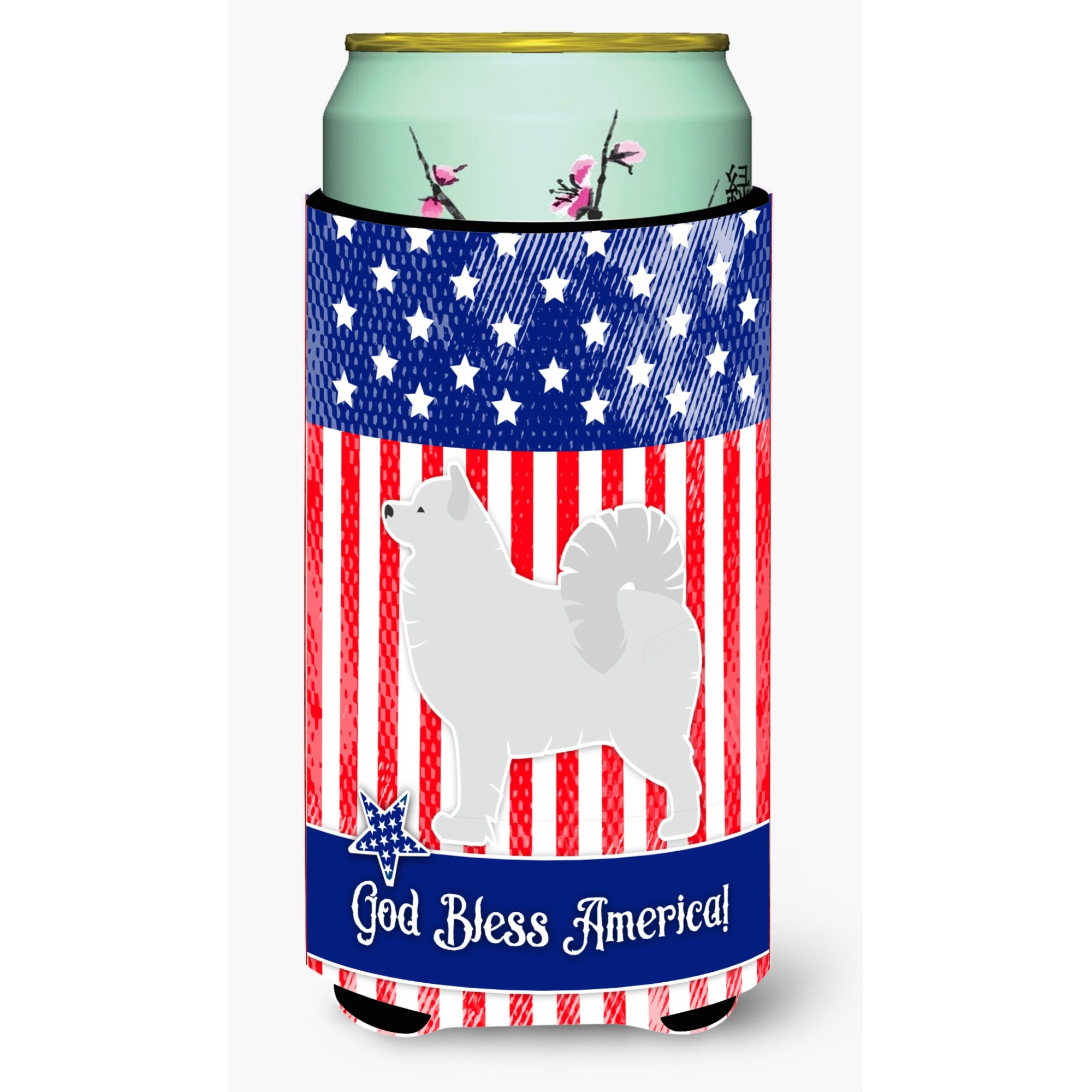 &quotCaroline's Treasures USA Patriotic Samoyed Beverage Insulator Hugger, Tall Boy, Multicolor"