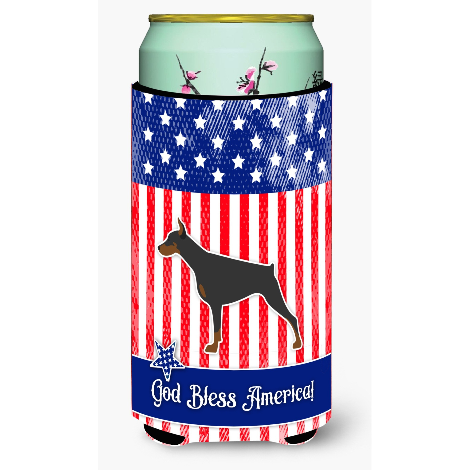 &quotCaroline's Treasures USA Patriotic Doberman Pinscher Beverage Insulator Hugger, Tall Boy, Multicolor"