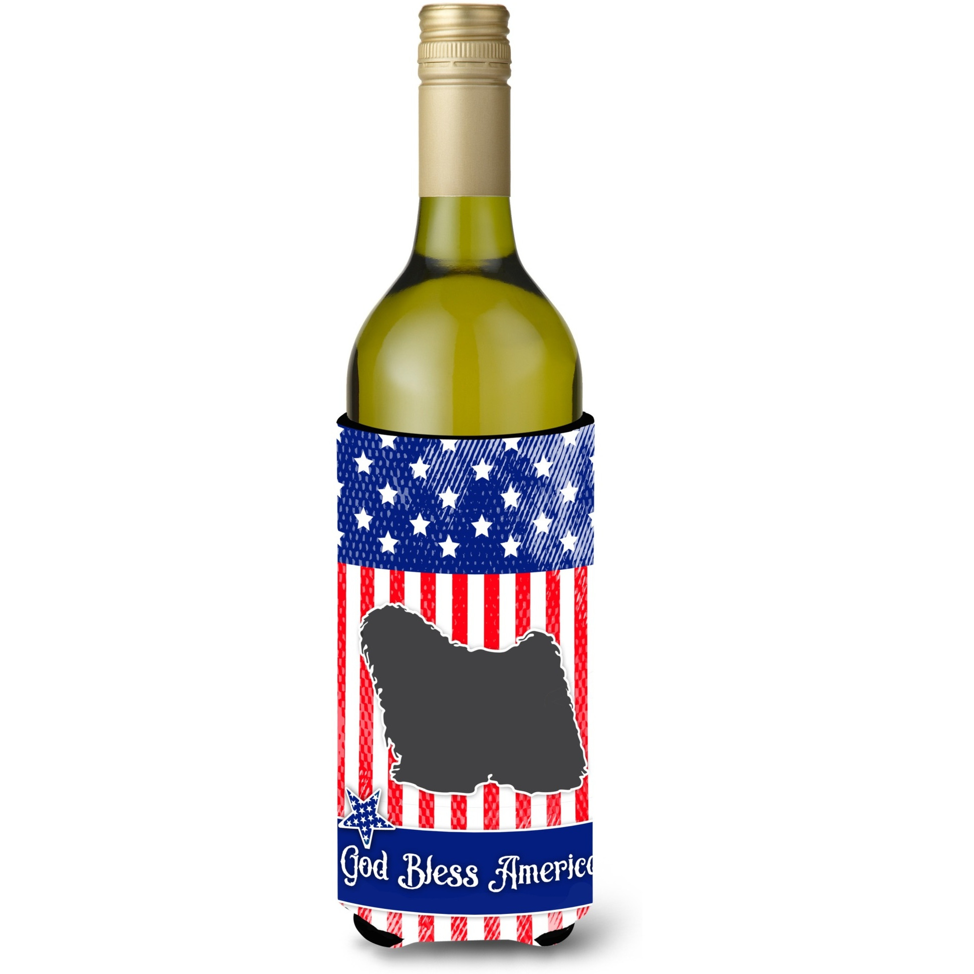 &quotCaroline's Treasures USA Patriotic Puli Wine Bottle Beverage Insulator Hugger, 750 ml, Multicolor"