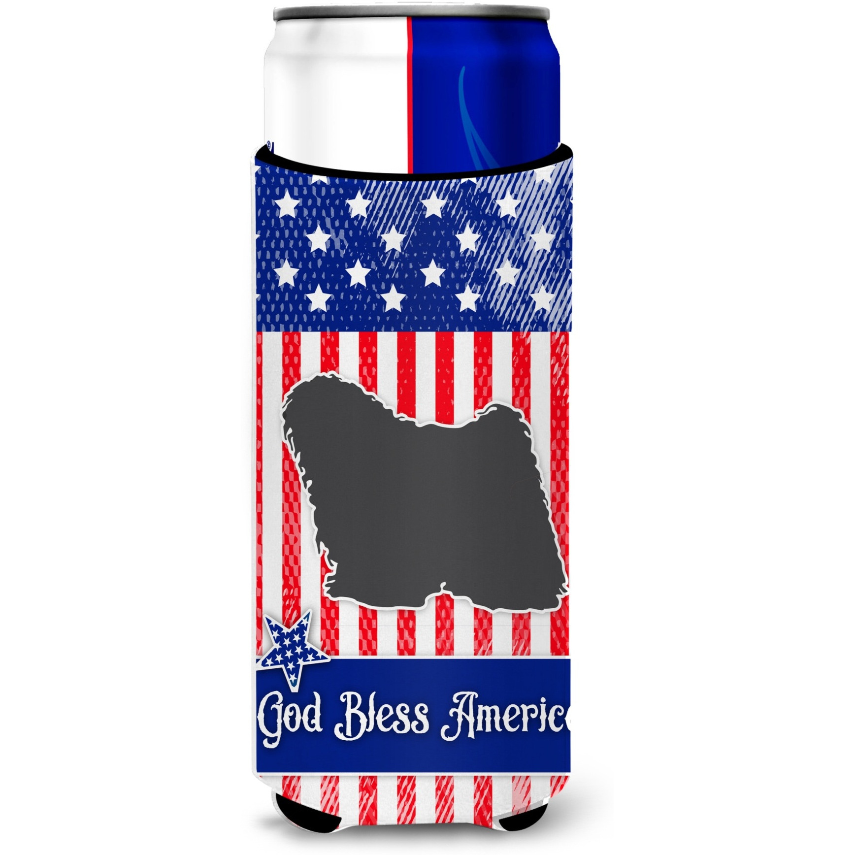 &quotCaroline's Treasures USA Patriotic Puli Michelob Ultra Hugger For Slim Cans, Slim Can, Multicolor"