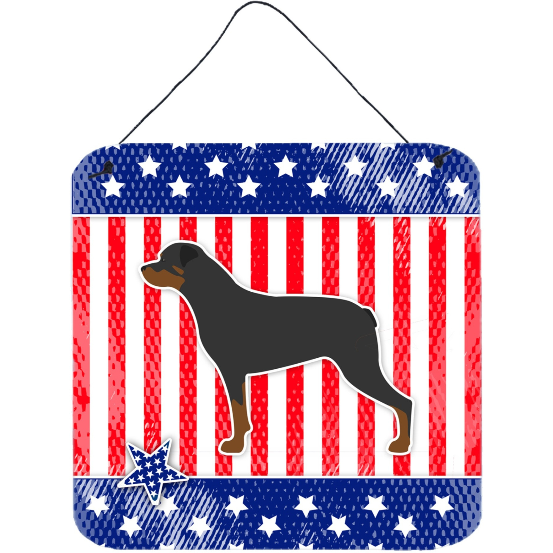 &quotCaroline's Treasures USA Patriotic Rottweiler Wall or Door Hanging Prints BB3366DS66, 6"" x 6"", Multicolor"