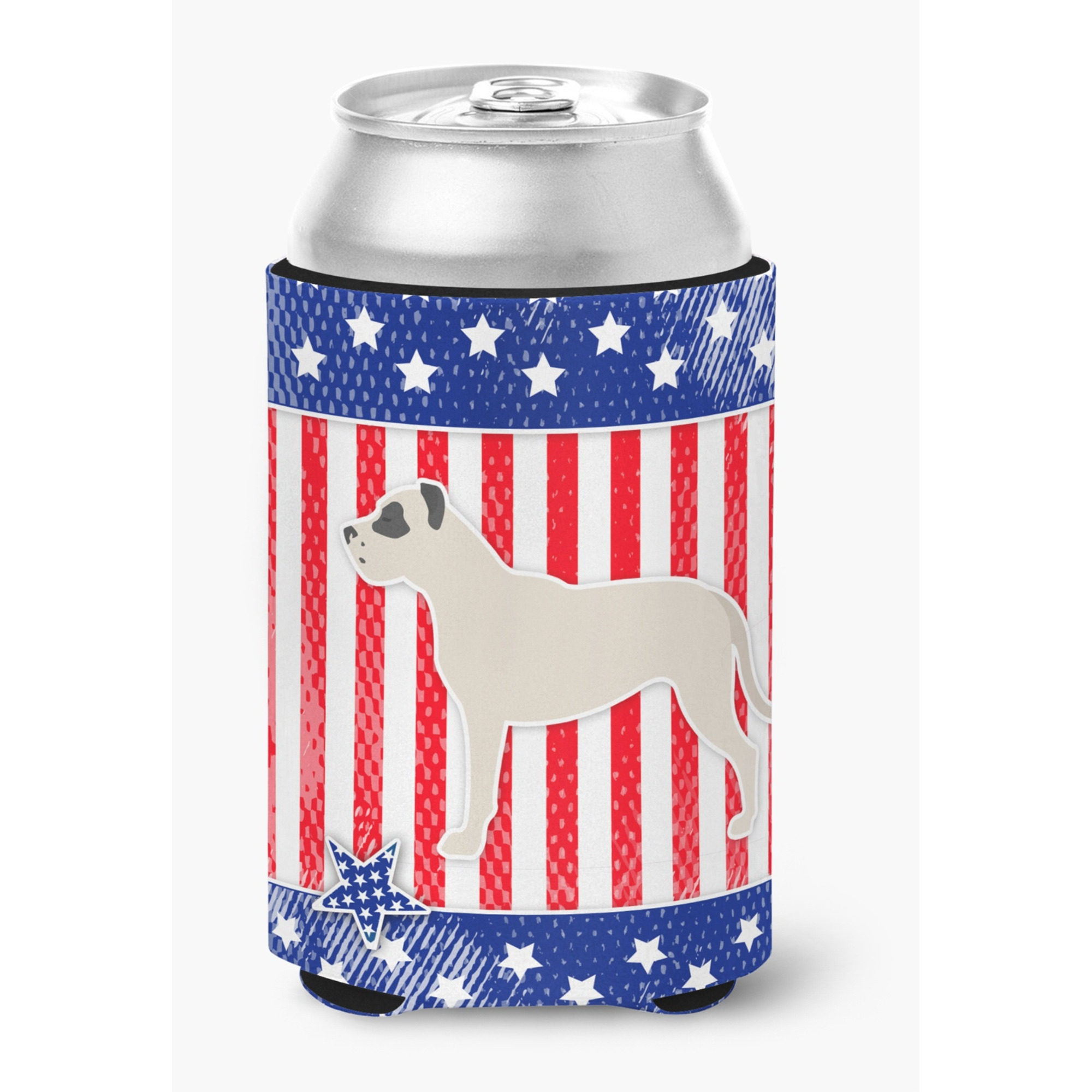 &quotCaroline's Treasures USA Patriotic Dogo Argentino Can or Bottle Hugger BB3367CC, Can Hugger, Multicolor"