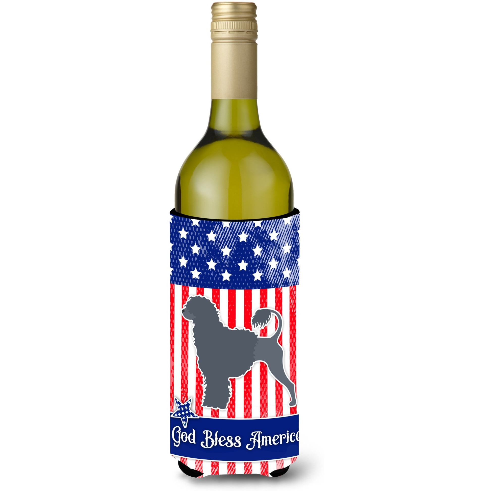 &quotCaroline's Treasures USA Patriotic Portuguese Water Dog Wine Bottle Beverage Insulator Hugger, 750 ml, Multicolor"