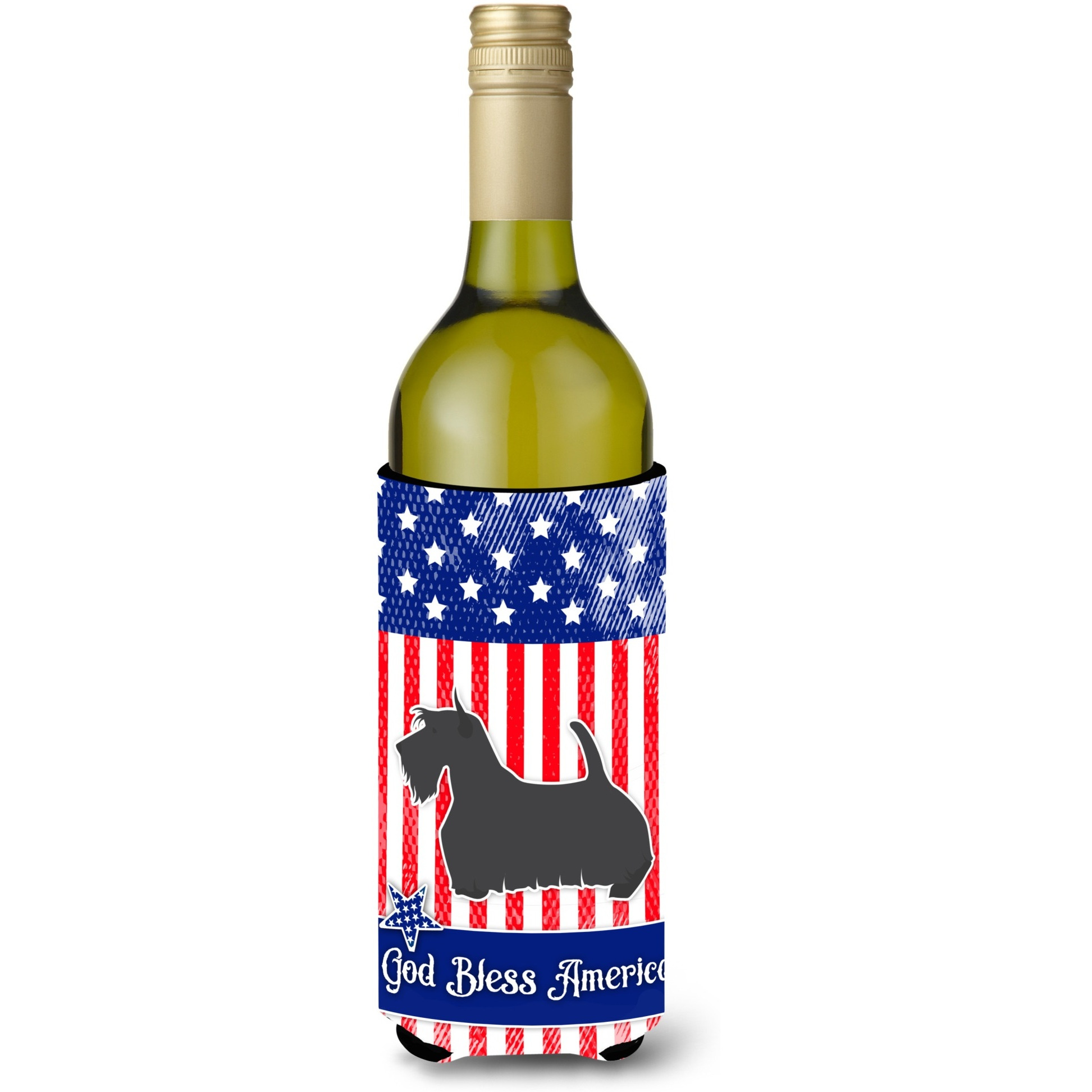 &quotCaroline's Treasures USA Patriotic Scottish Terrier Wine Bottle Beverage Insulator Hugger, 750 ml, Multicolor"