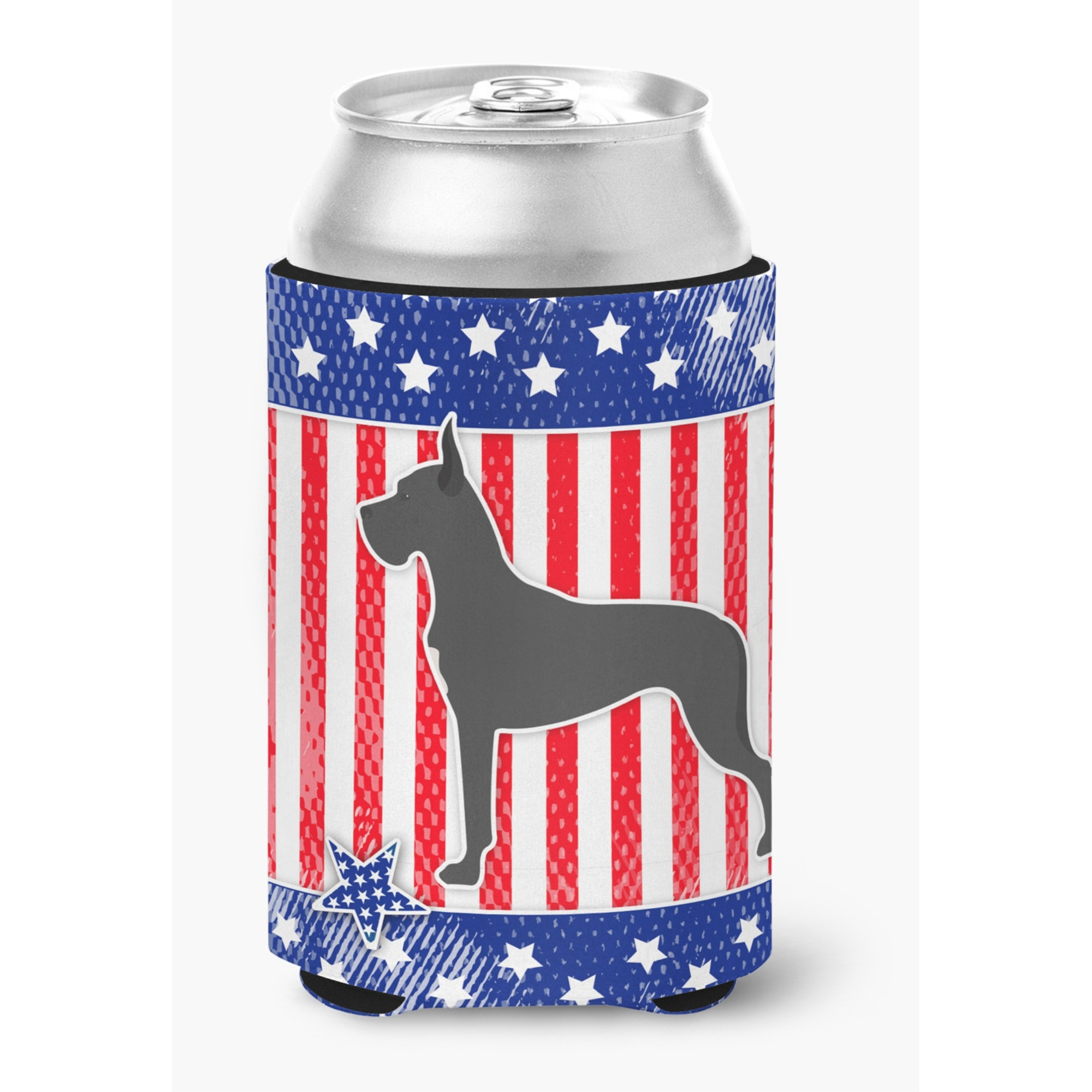 &quotCaroline's Treasures USA Patriotic Great Dane Can or Bottle Hugger BB3375CC, Can Hugger, Multicolor"
