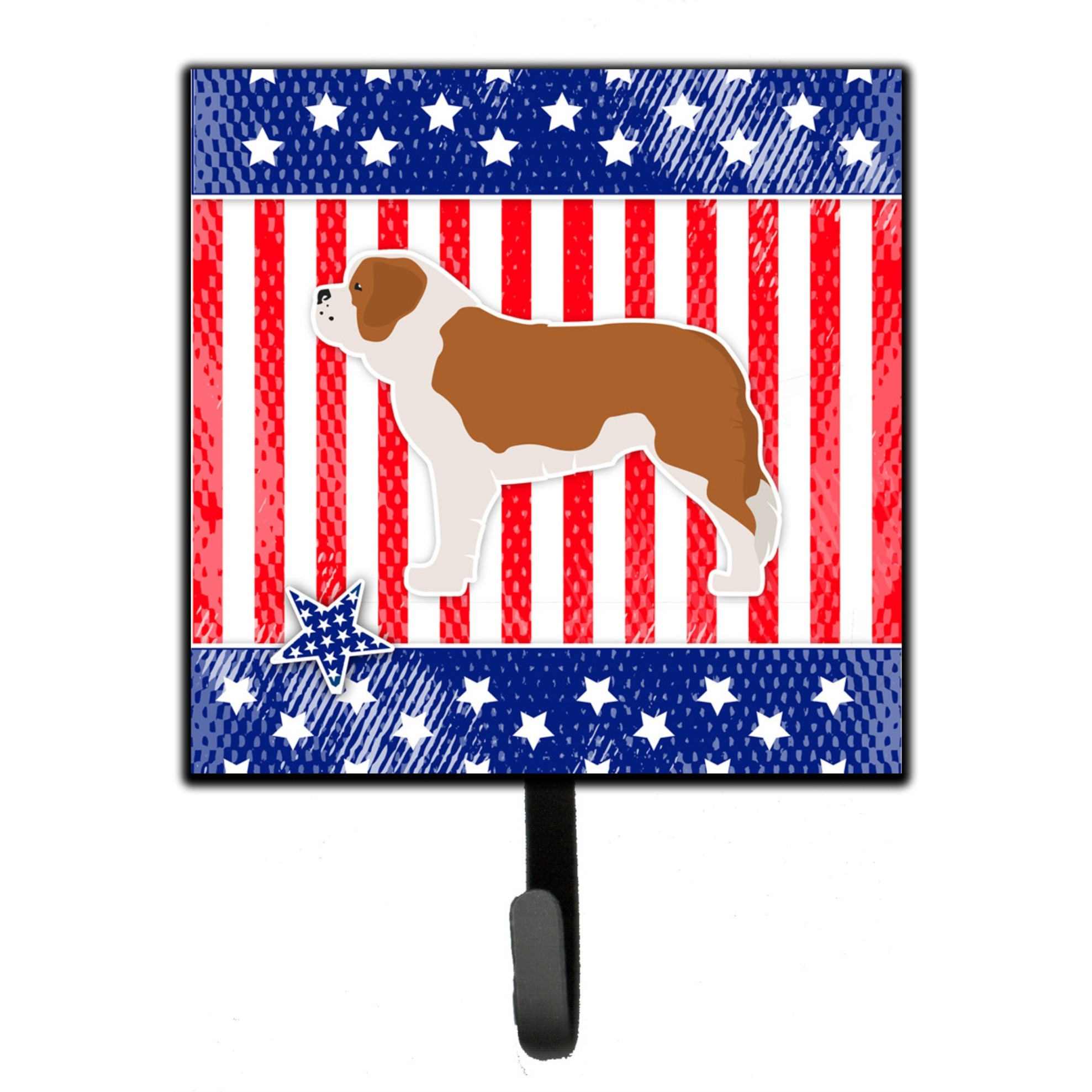 &quotCaroline's Treasures USA Patriotic Saint Bernard Leash or Key Holder BB3376SH4, Small, Multicolor"
