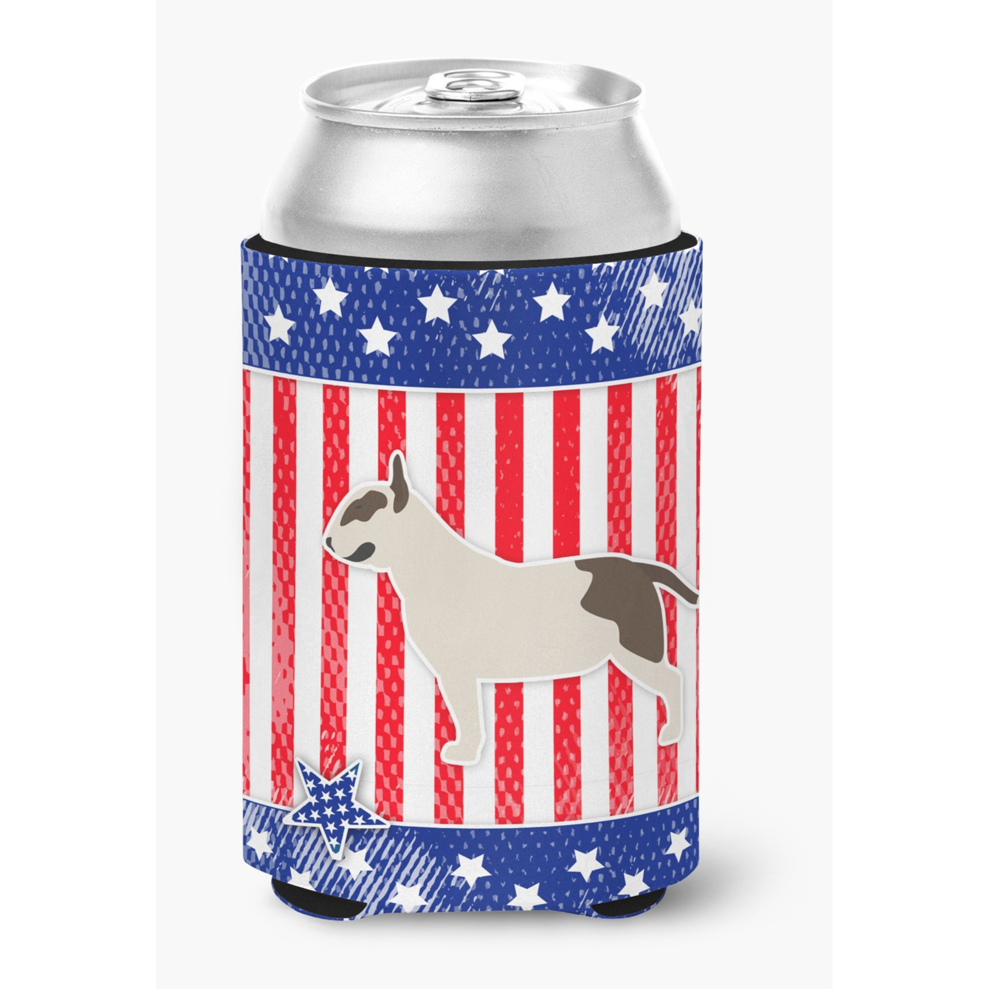 &quotCaroline's Treasures USA Patriotic Bull Terrier Can or Bottle Hugger BB3378CC, Can Hugger, Multicolor"