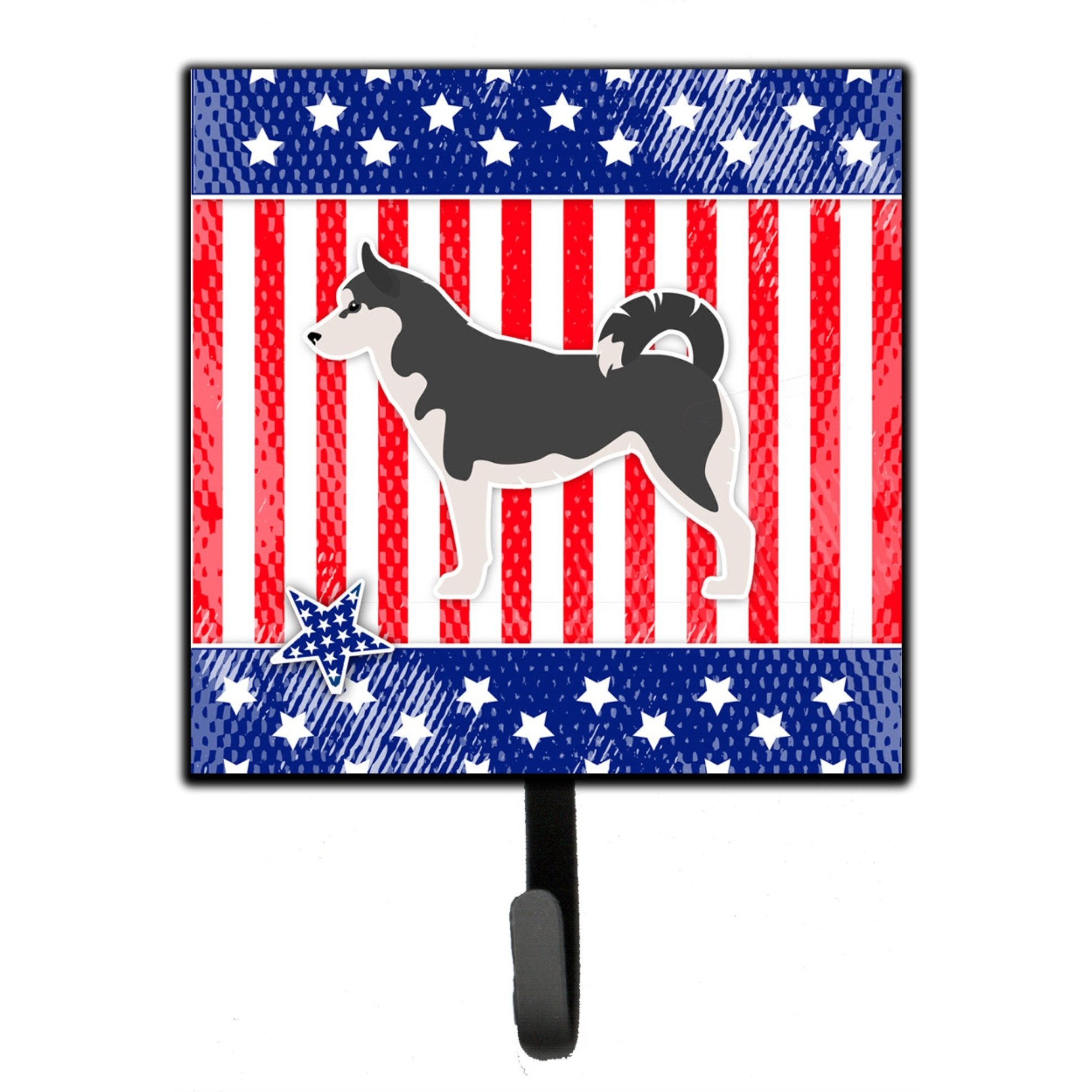 &quotCaroline's Treasures USA Patriotic Siberian Husky Leash or Key Holder BB3380SH4, Small, Multicolor"