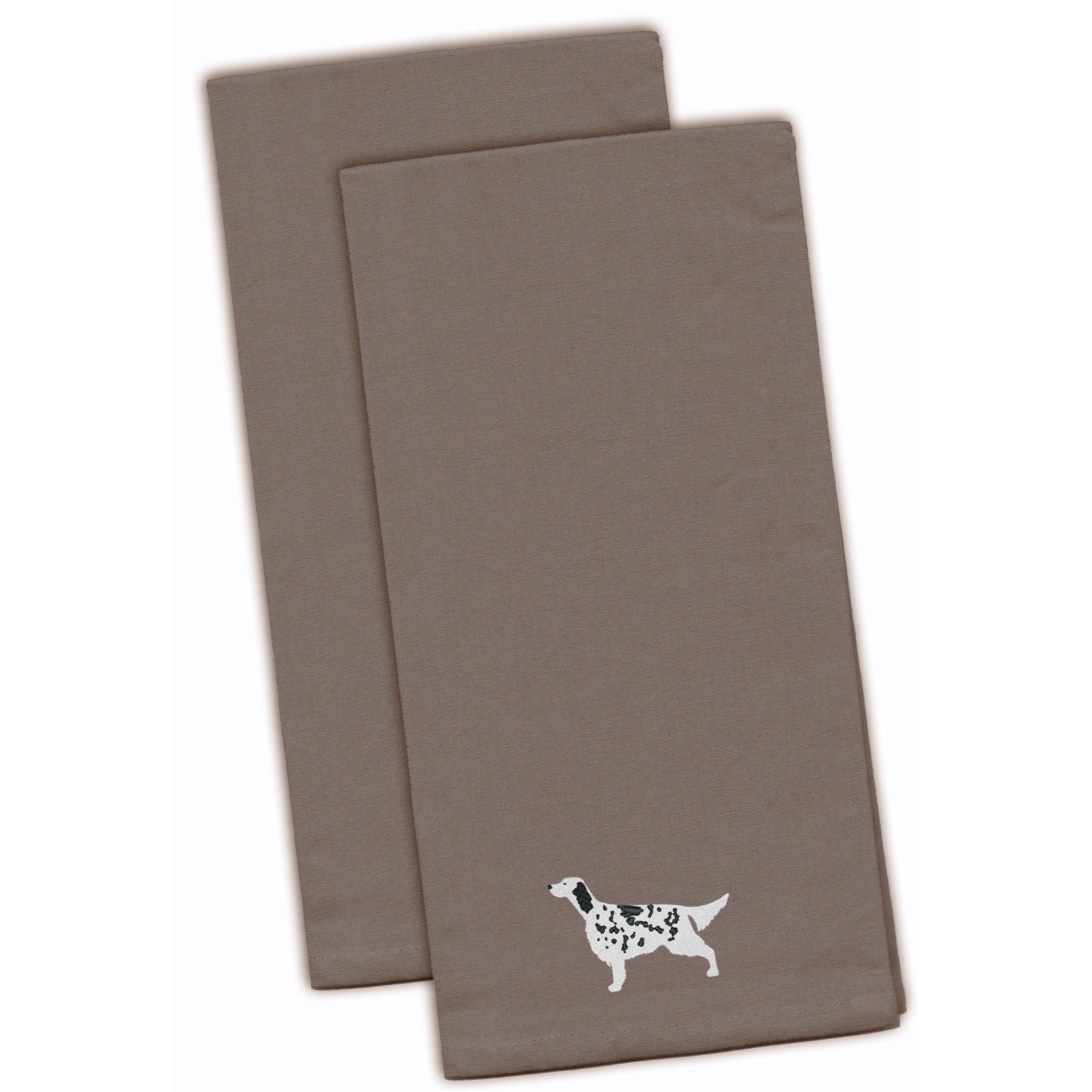 &quotCaroline's Treasures BB3381GYTWE English Setter Gray Embroidered Kitchen Towel (Set of 2), 28"" x 19"", Multicolor"