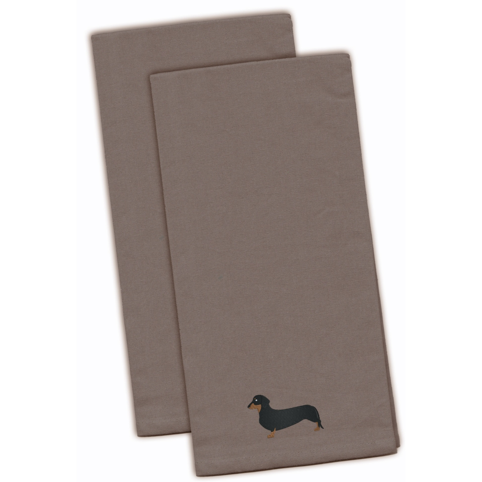 &quotCaroline's Treasures BB3382GYTWE Dachshund Gray Embroidered Kitchen Towel (Set of 2), 28"" x 19"", Multicolor"