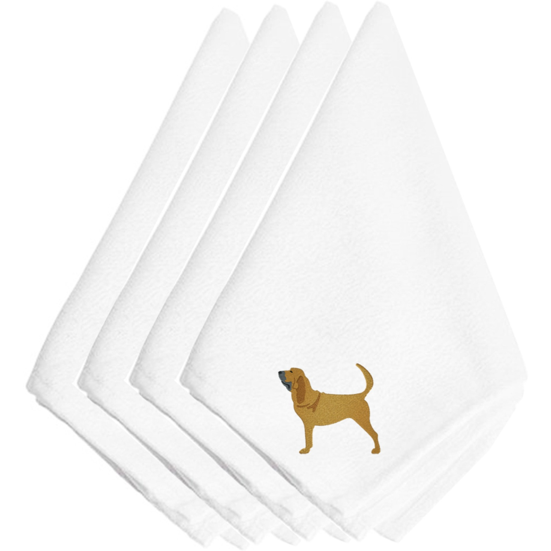 &quotCaroline's Treasures BB3384NPKE Bloodhound Embroidered Napkins (Set of 4), 20"", Multicolor"