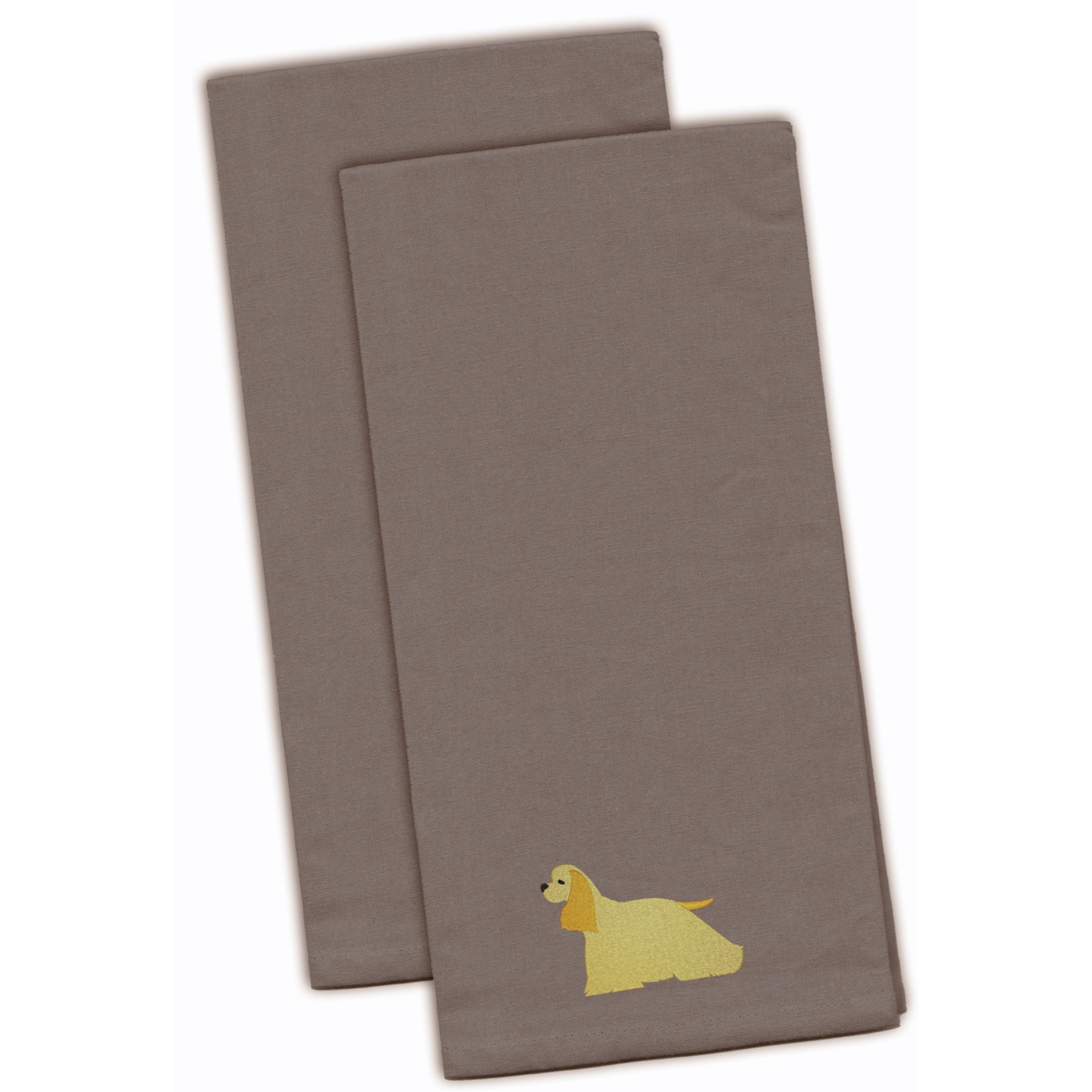 &quotCaroline's Treasures BB3386GYTWE Cocker Spaniel Gray Embroidered Kitchen Towel (Set of 2), 28"" x 19"", Multicolor"