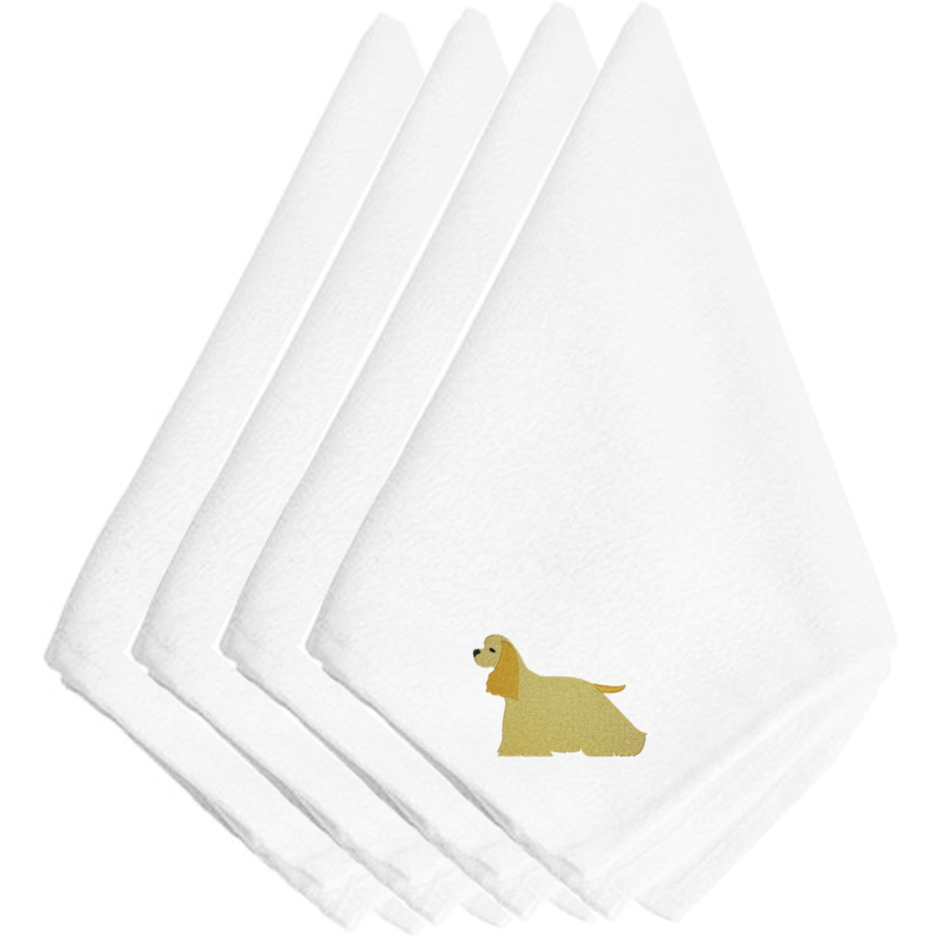&quotCaroline's Treasures BB3386NPKE Cocker Spaniel Embroidered Napkins (Set of 4), 20"", Multicolor"