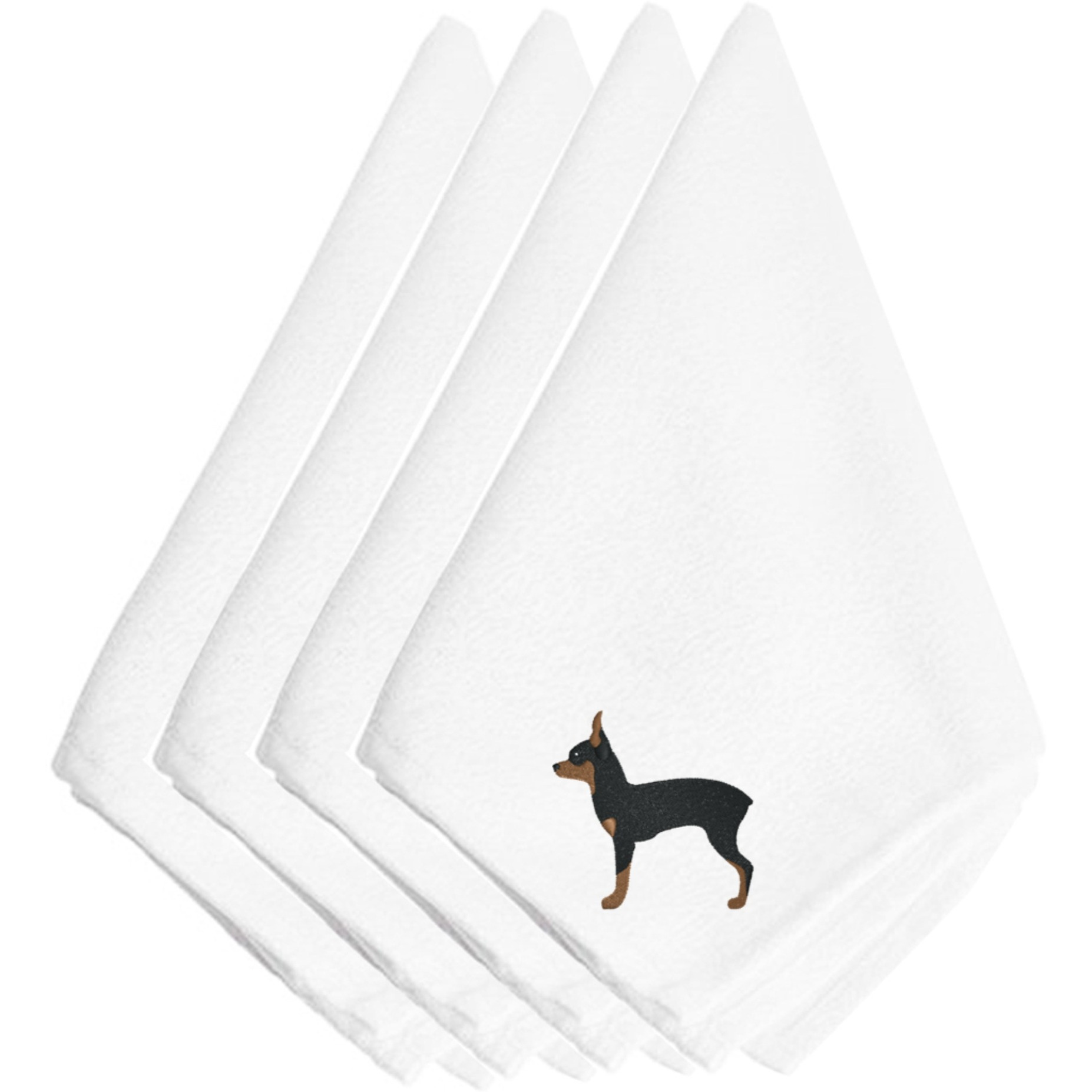 &quotCaroline's Treasures BB3387NPKE Toy Fox Terrier Embroidered Napkins (Set of 4), 20"", Multicolor"