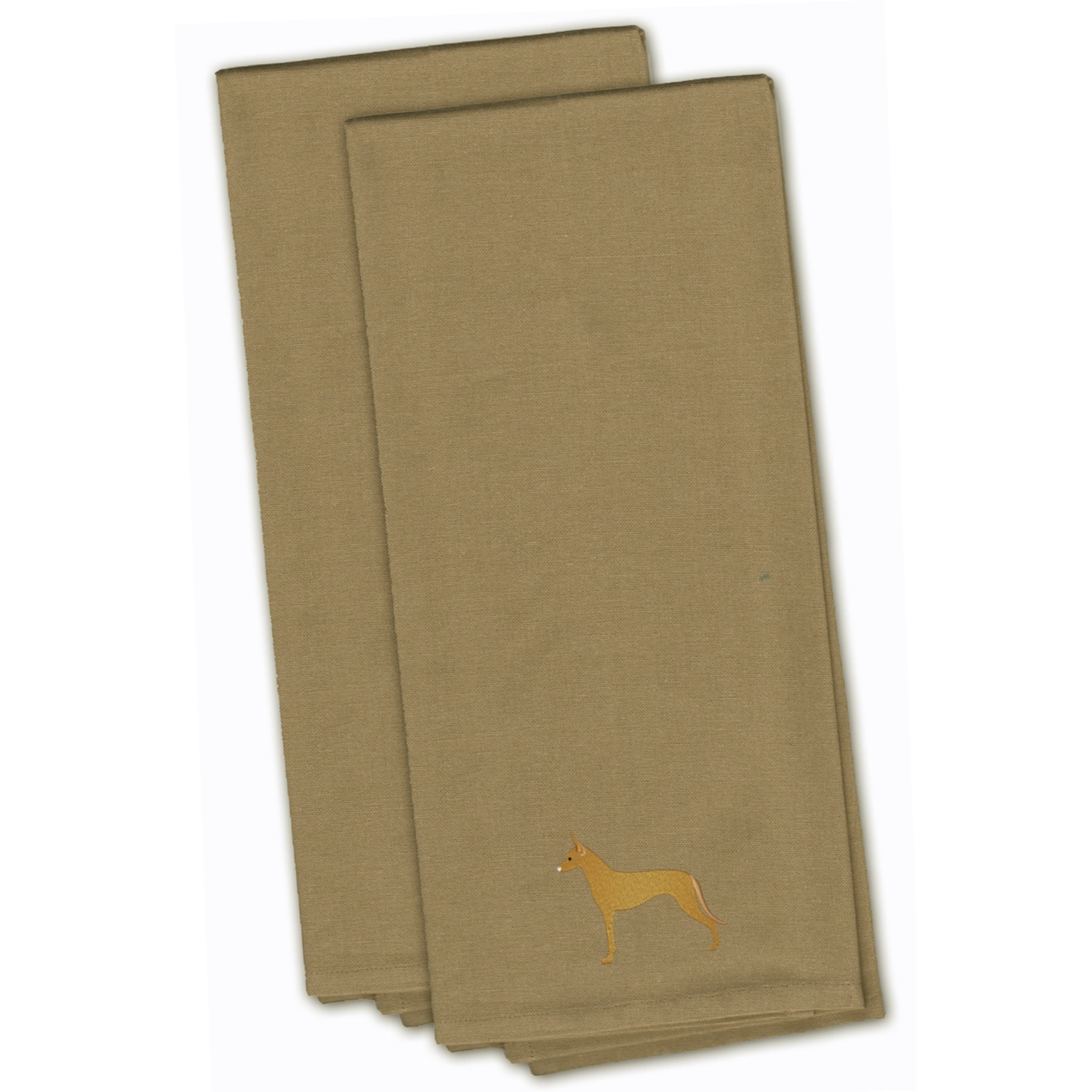 &quotCaroline's Treasures BB3388TNTWE Pharaoh Hound Tan Embroidered Kitchen Towel (Set of 2), 28"" x 19"", Multicolor"