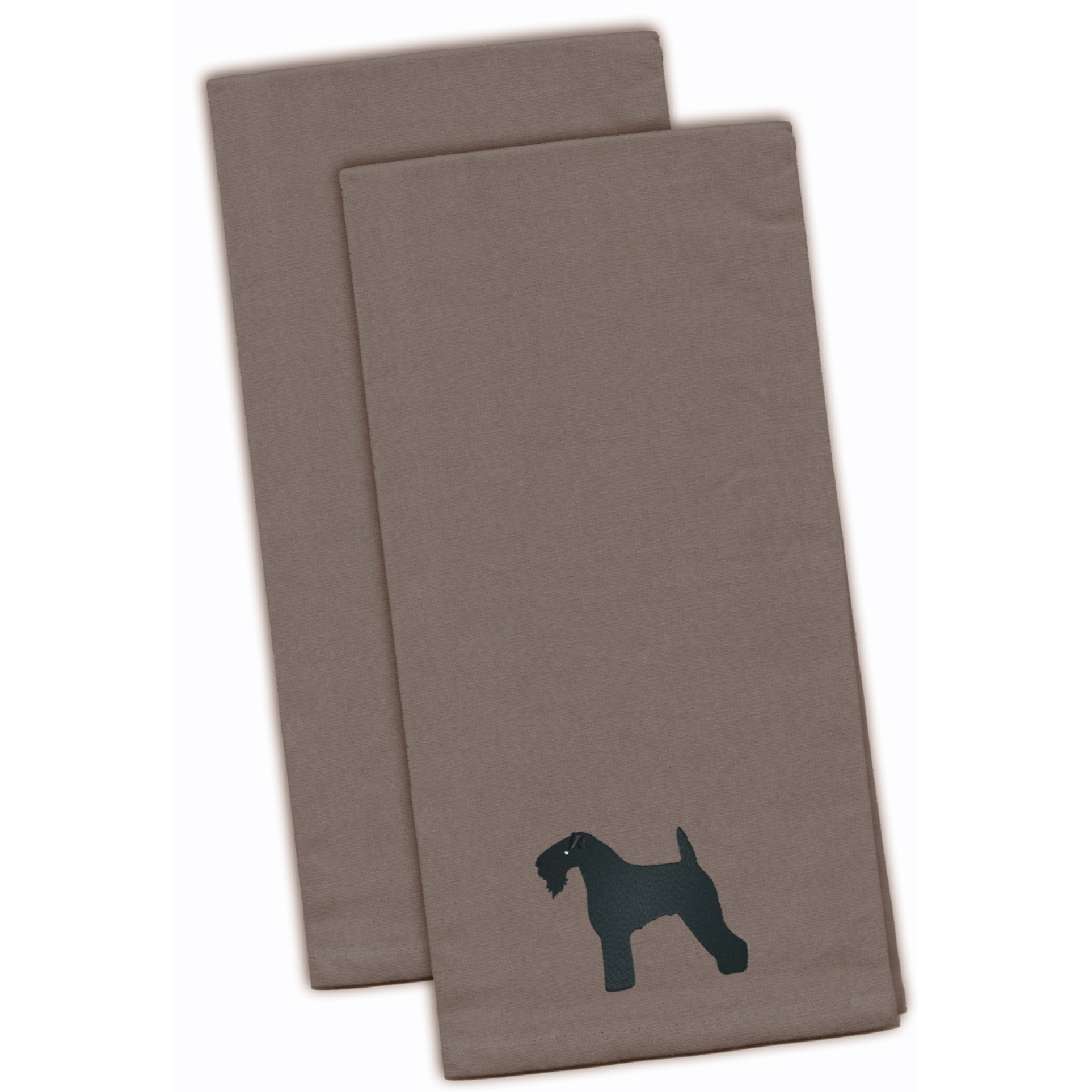 &quotCaroline's Treasures BB3392GYTWE Kerry Blue Terrier Gray Embroidered Kitchen Towel (Set of 2), 28"" x 19"", Multicolor"